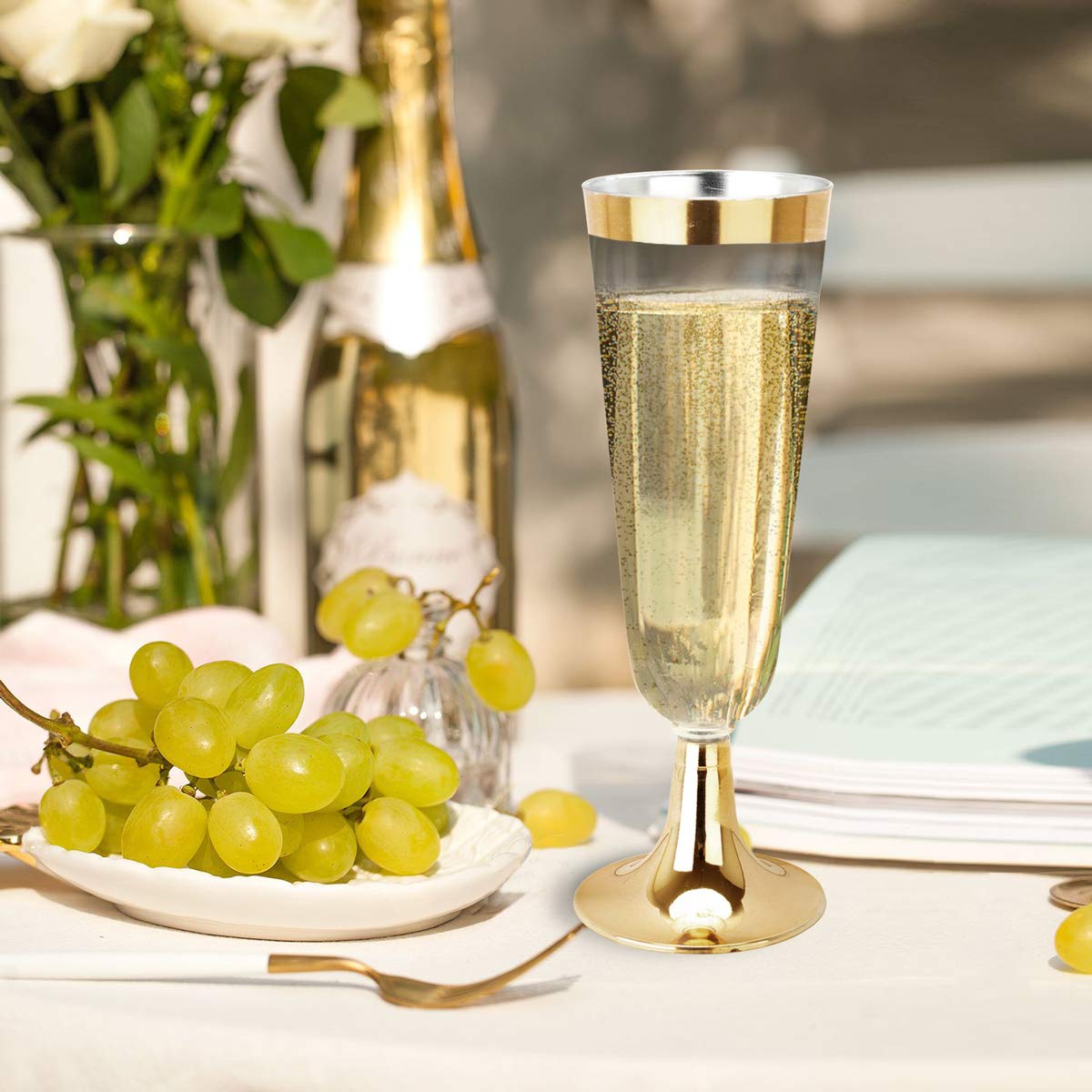 Plastic Champagne Flutes Disposable Glasses