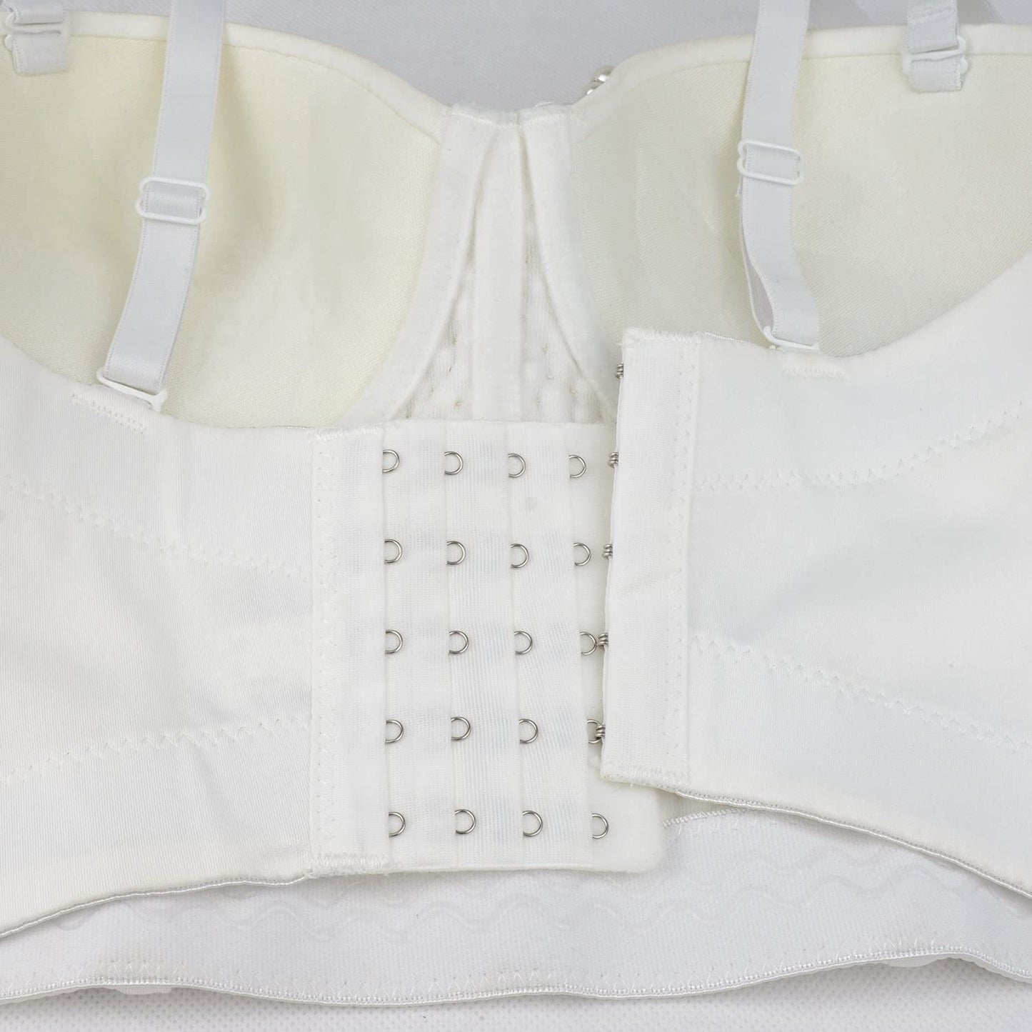 ELLACCI Woment's Pearls Beaded Bustier Crop Top Club Party Sexy Corset Top Bra White