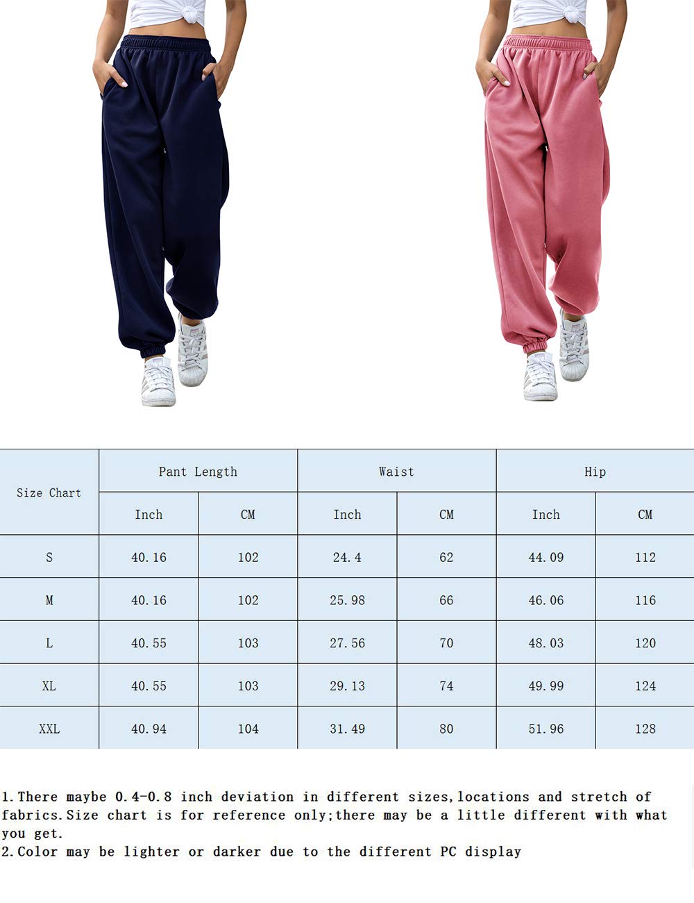 Women's High Waisted Sweatpants Workout Active Joggers Pants Baggy Lounge Bottoms