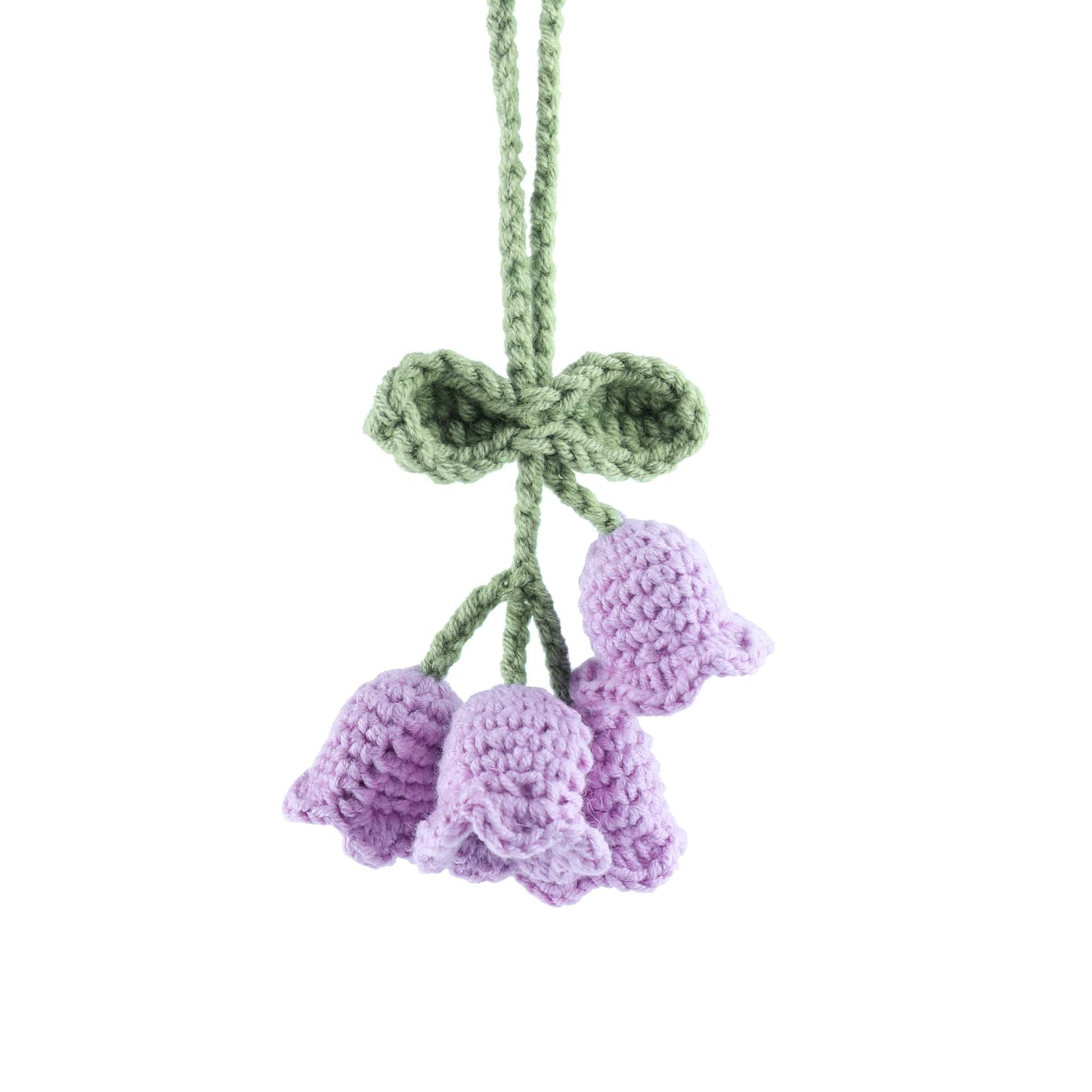 Mirror Hanging Car Accessories Cute Little Lily of The Valley, Hand Knitted Crochet Flower Decor for Mirror