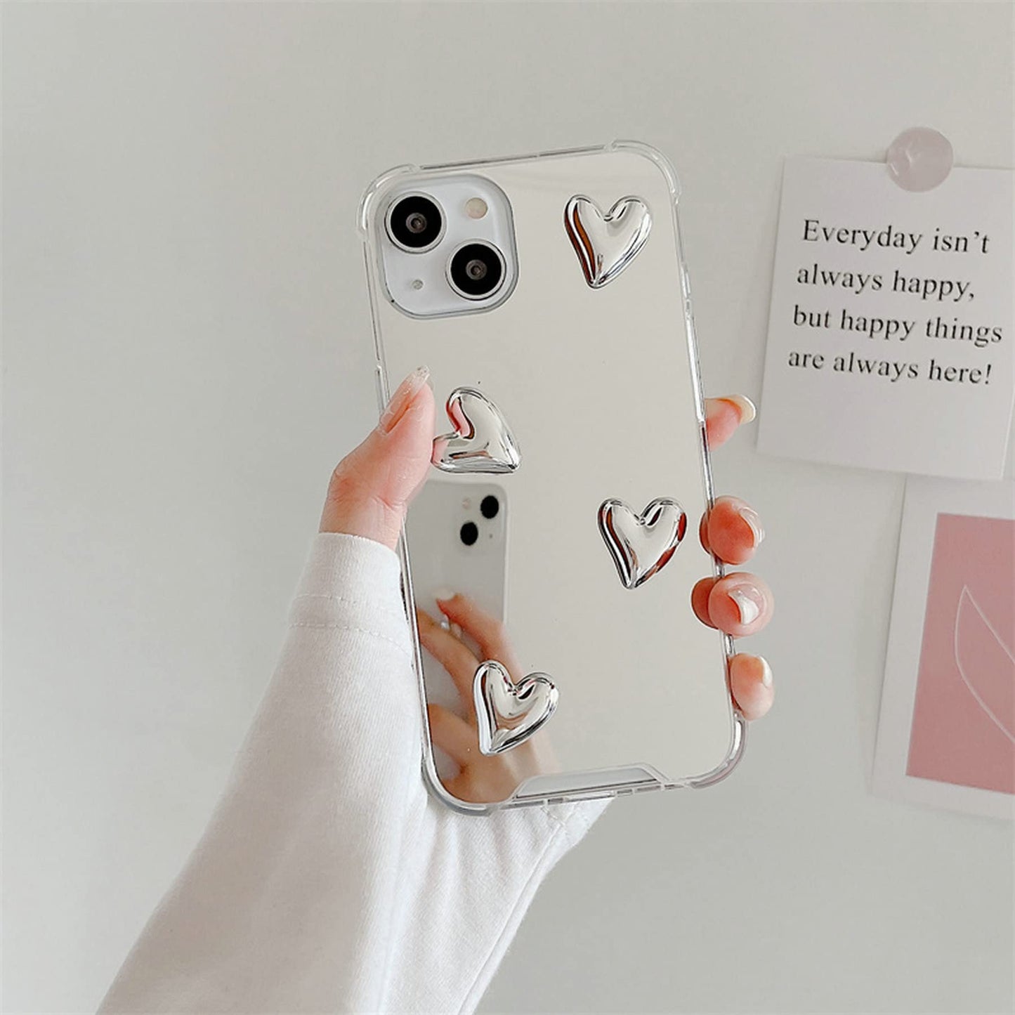 Flexible 3D Heart Soft Silicone 
Mirror Case