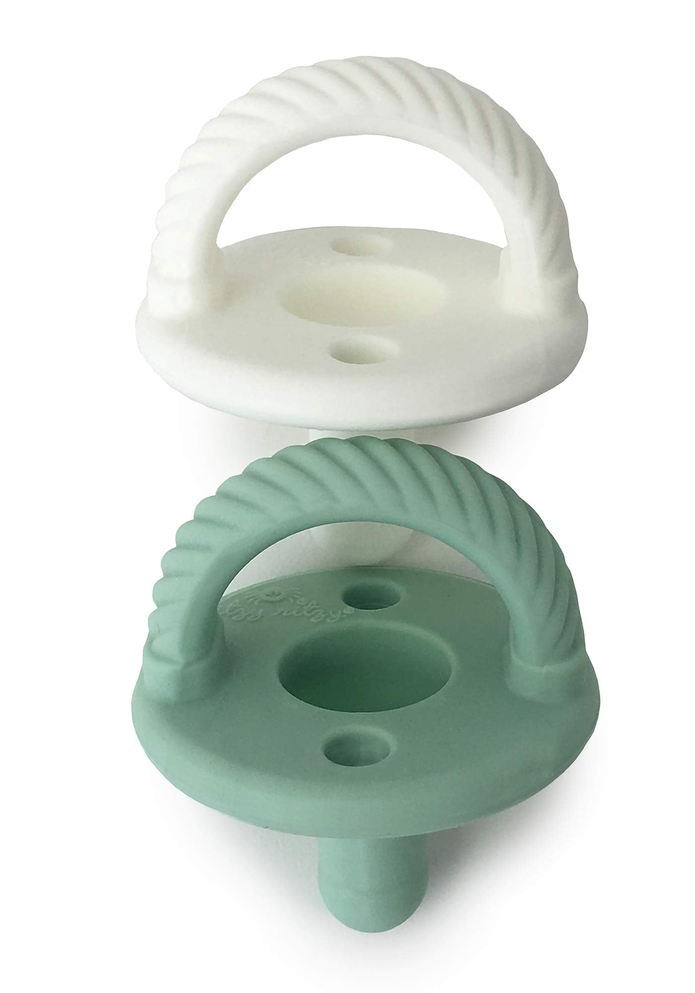 Silicone Pacifiers for Newborn - Sweetie Soother Pacifiers Feature Collapsible Handle & Two Air Holes for Added Safety