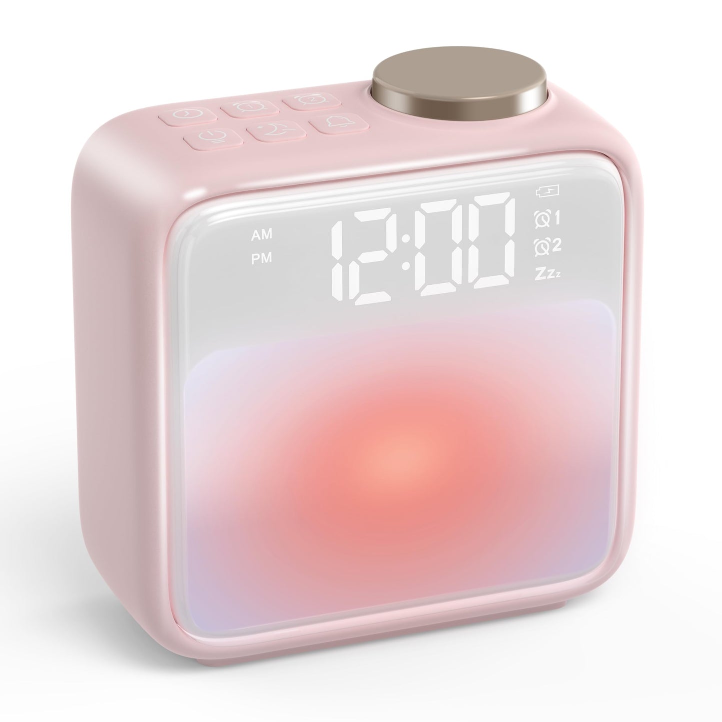 Rechargeable Alarm Clock with Night Light – Features Dual Alarms, Snooze Function, 6 Scene Simulations, and White Noise Sync