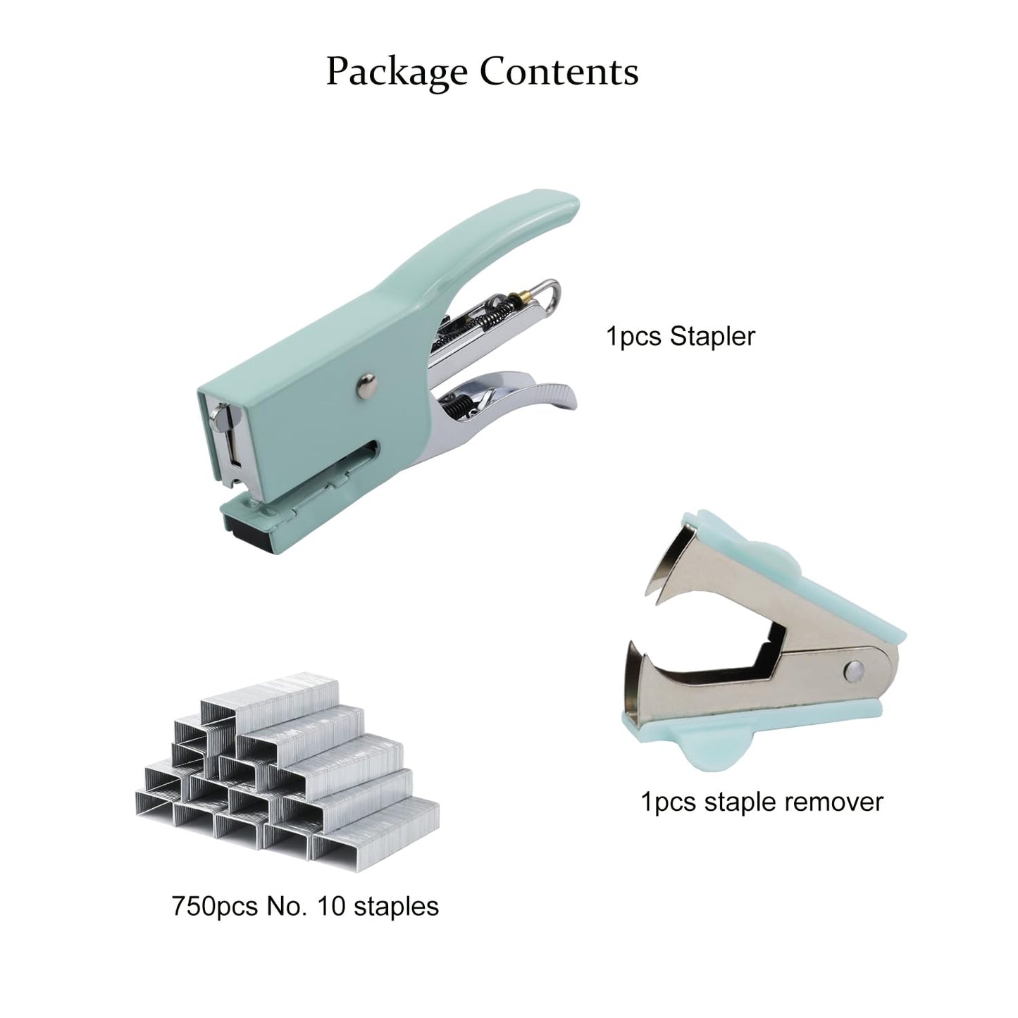 Mini Desktop Stapler - Small Hand-held Stapler Set, 15 Sheet Capacity, includes 750Pcs Staples and A Staple Remover