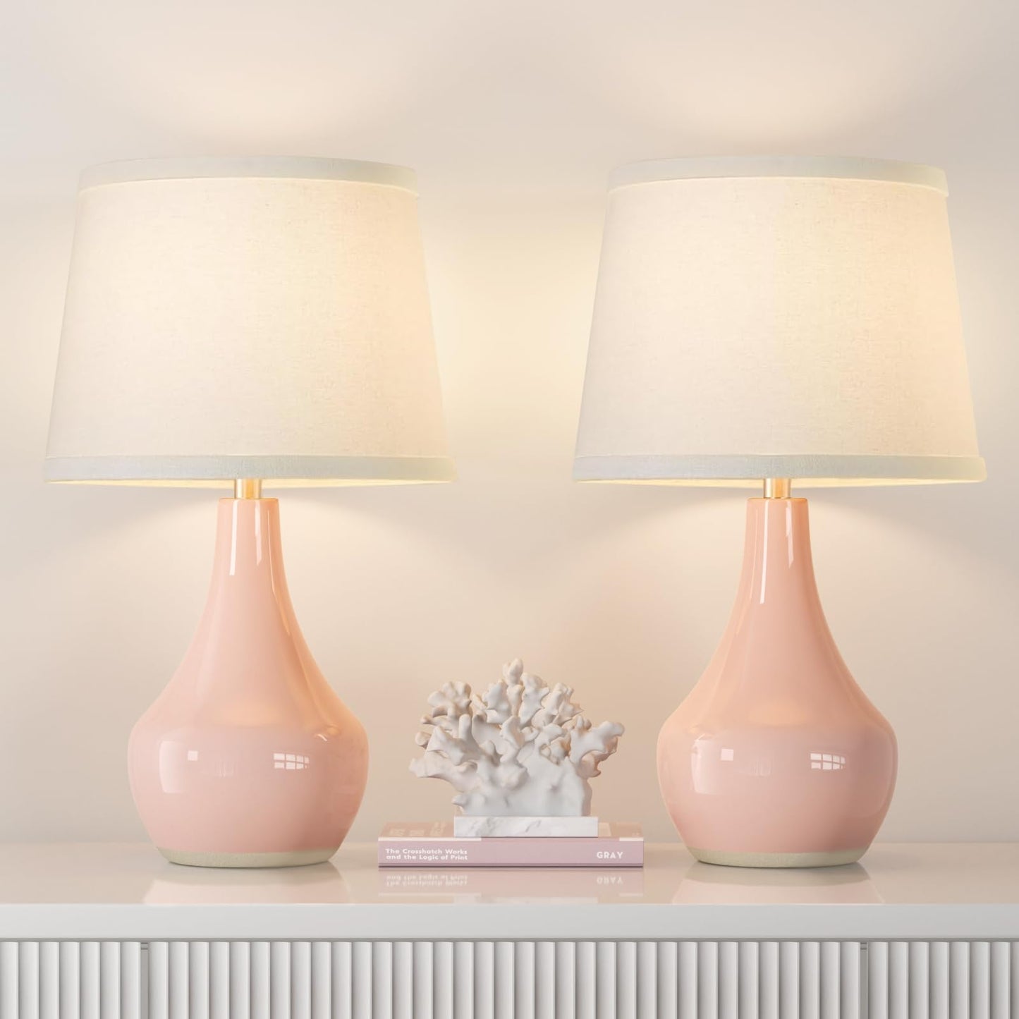 Ceramic Table Lamps - Bedside Lamps Set of 2