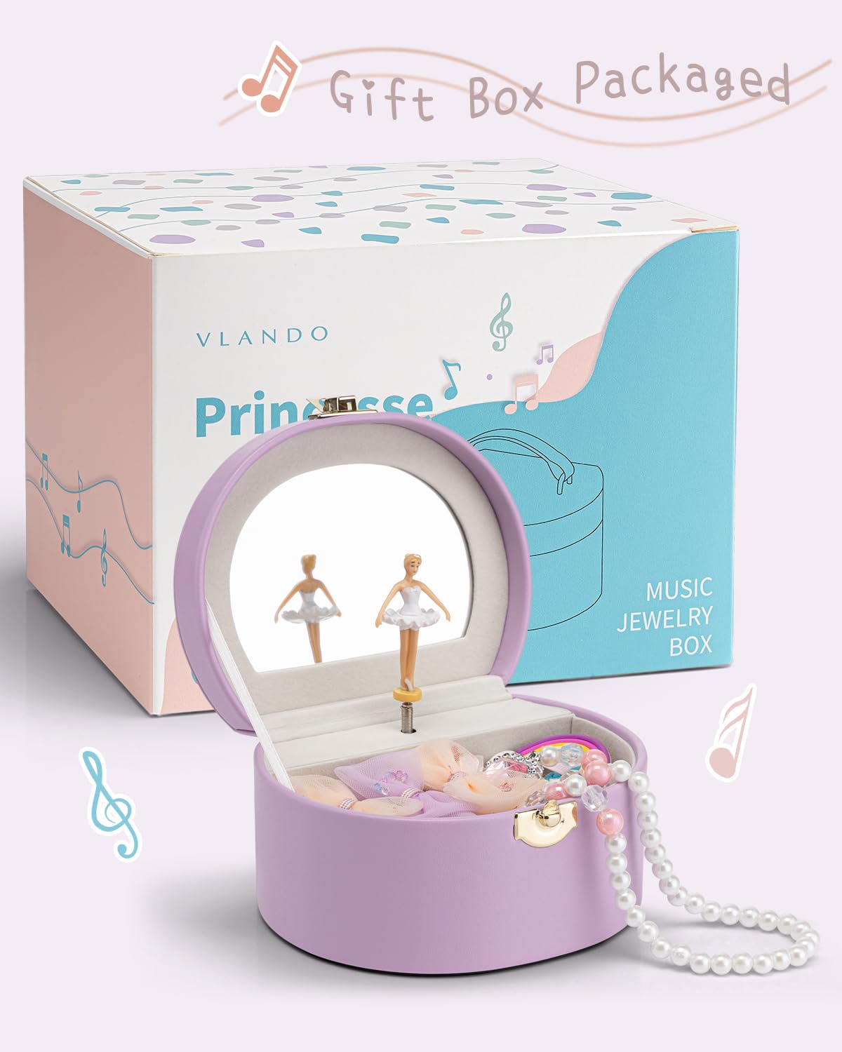 Small Musical Jewelry Box for Girls with Ballerina