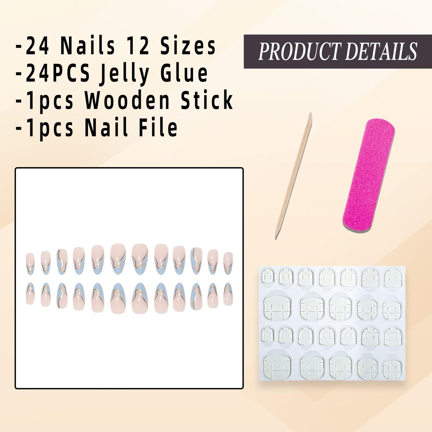 Press on Nails Manicure 24Pcs