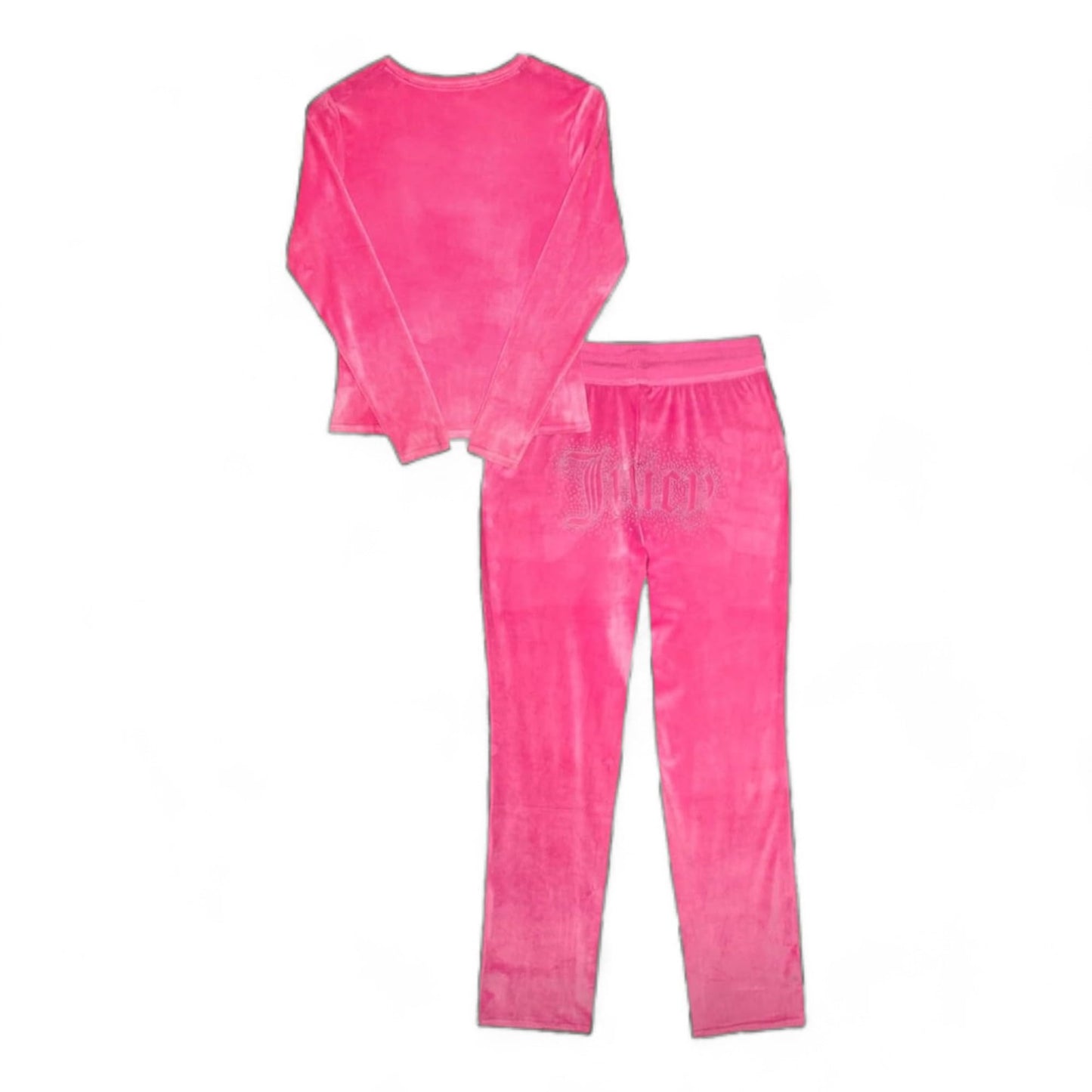 Juicy Couture Women’s Velvet Fleece Pajama Set with Long Sleeve Top and Pants