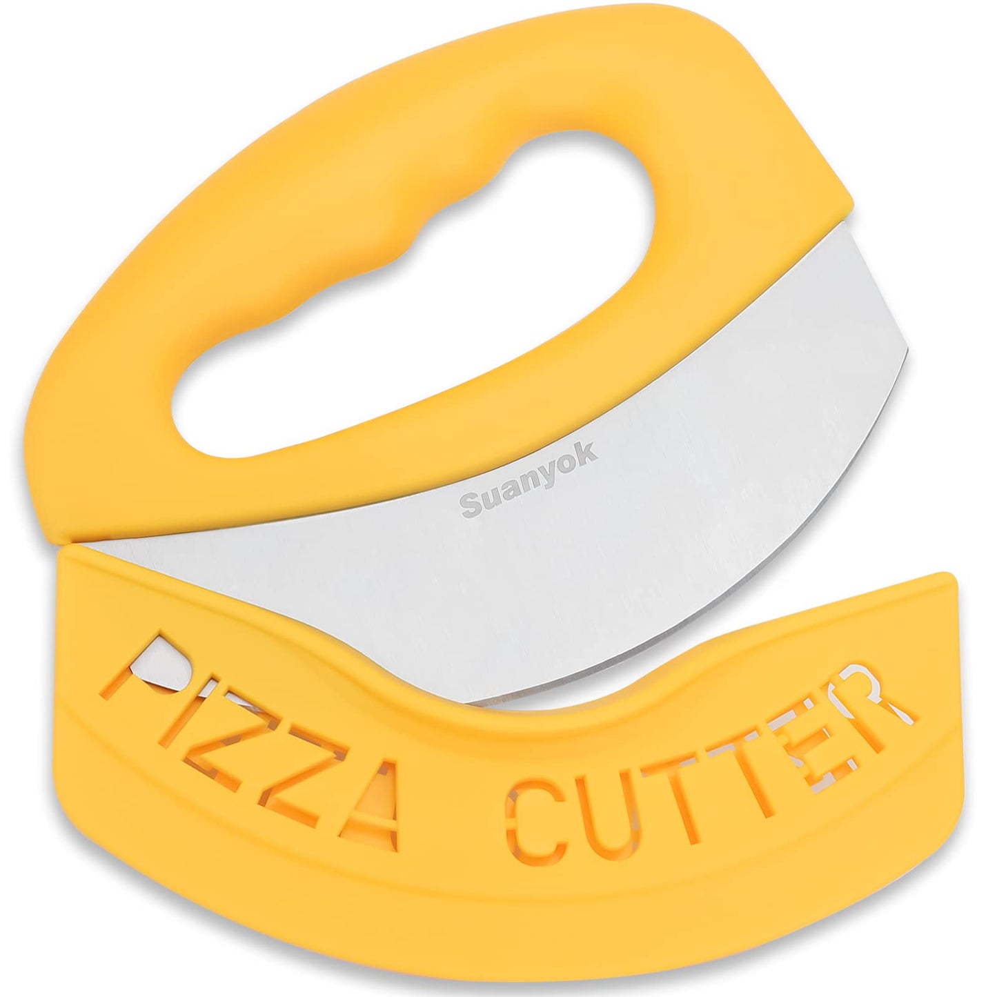 Premium Pizza Cutter Food Chopper-Super Sharp Blade Stainless Steel Pizza Cutter with Protective Sheath Multi Function Pizza Knife