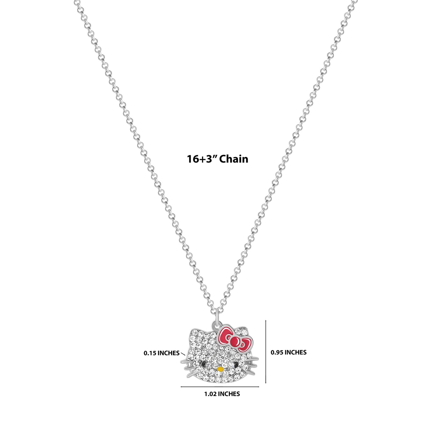 Hello Kitty Sanrio Pave Pendant Necklace