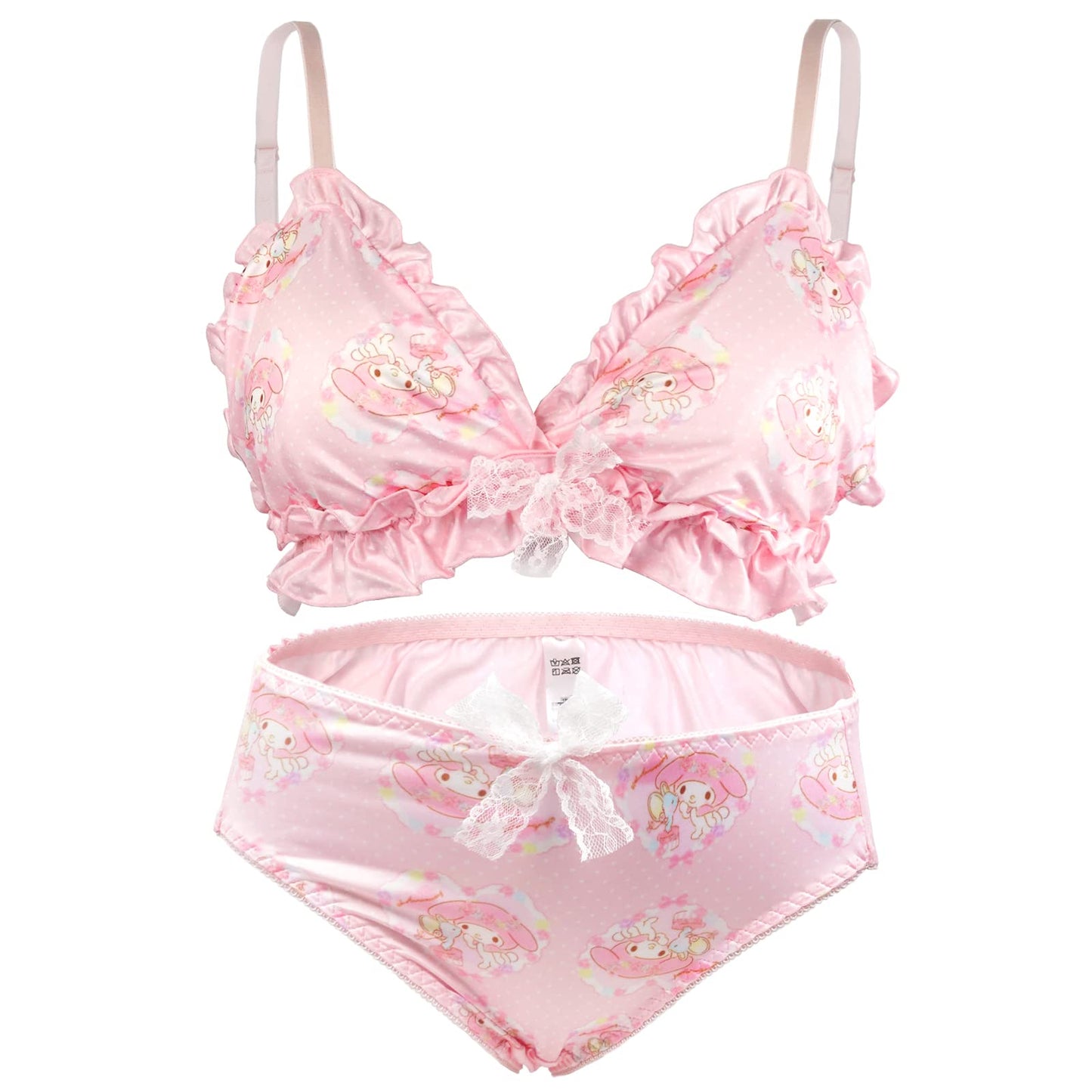 Women Cute Lingerie Set - Sweet Bikini Wirless Bra and Panty 100% Cotton