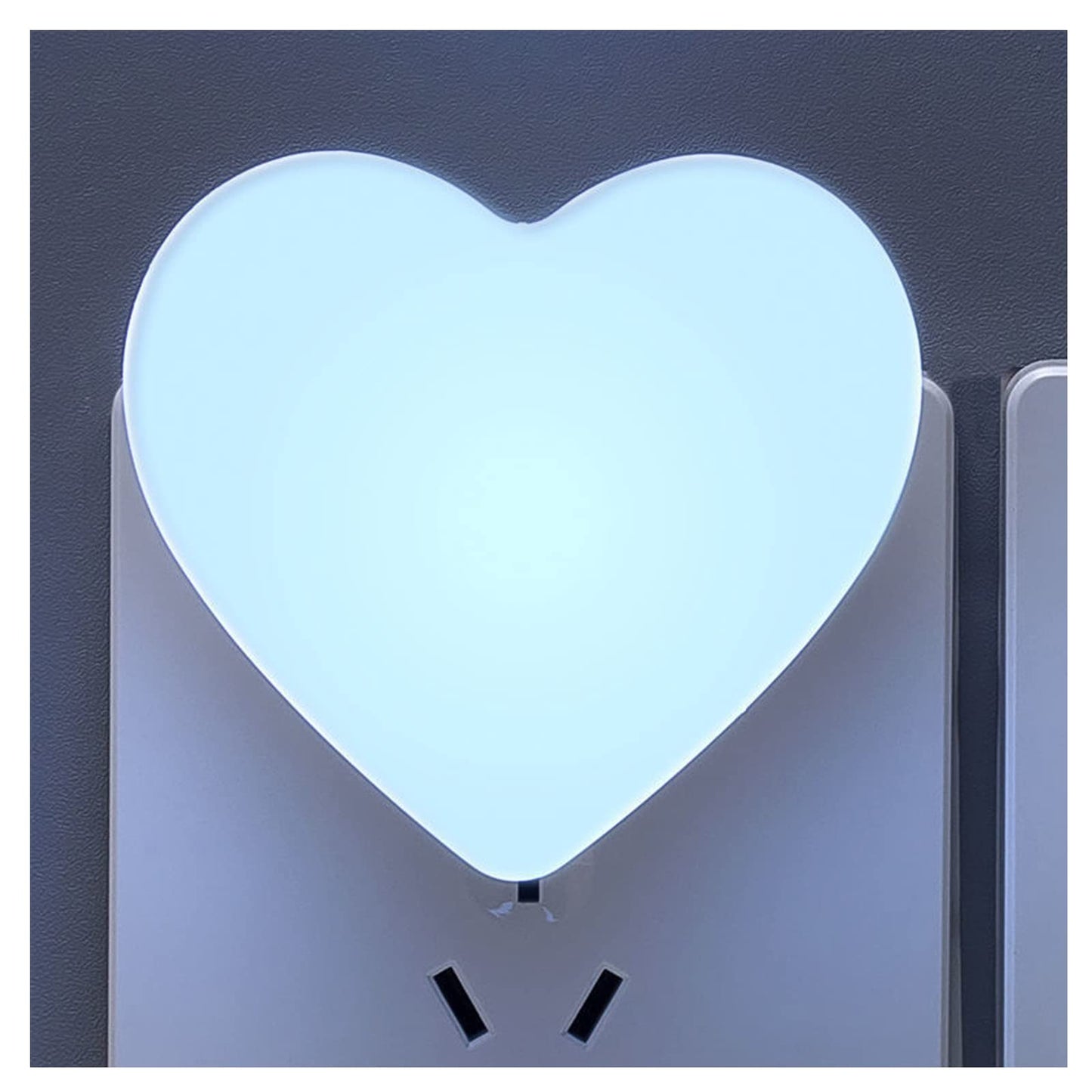 Cute Night Lights Heart Shape Nightlight with Light Sensors, Auto Soft Warm White