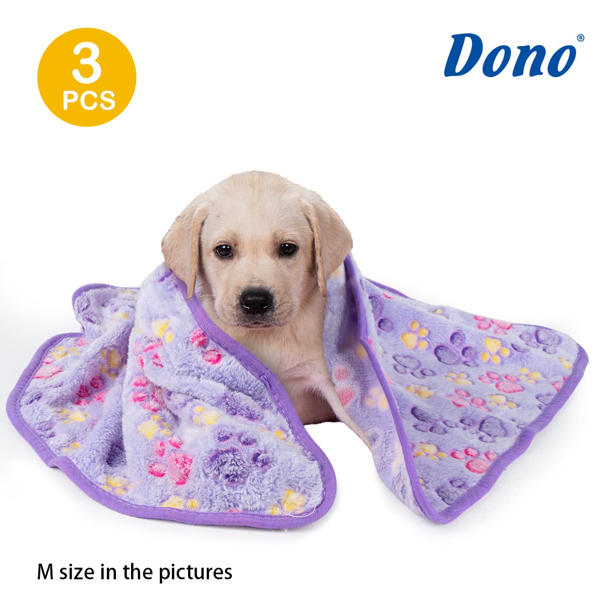 Soft Fluffy Fleece Blanket for Small, Medium and Large Dogs - Paw Print Pink Pet Blanket