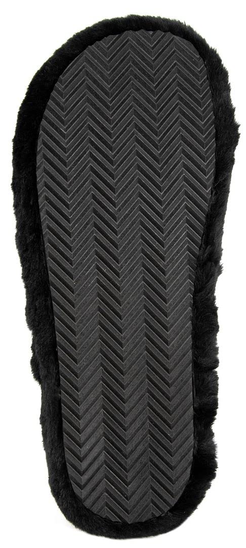 Juicy Couture Women's Faux Fur Slide Sandals – Comfortable Furry Slip-On Slippers