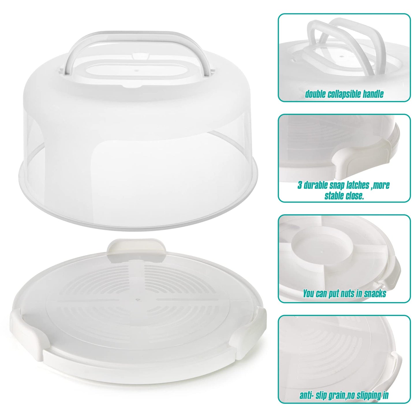 Plastic Cake Carrier with Handle 10in Cake Holder Cake Stand with Lid