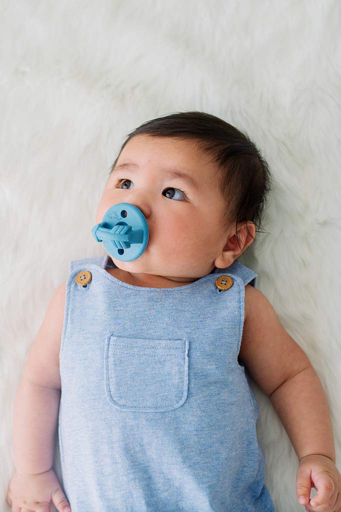 Silicone Pacifiers for Newborn - Sweetie Soother Pacifiers Feature Collapsible Handle & Two Air Holes for Added Safety