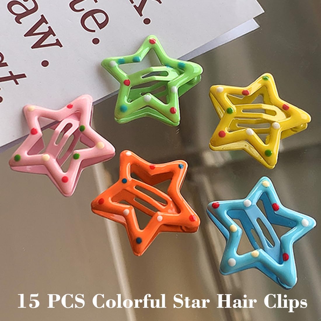 Y2K Style Star Hair Accessories - Non-Slip Metal Snap Clips