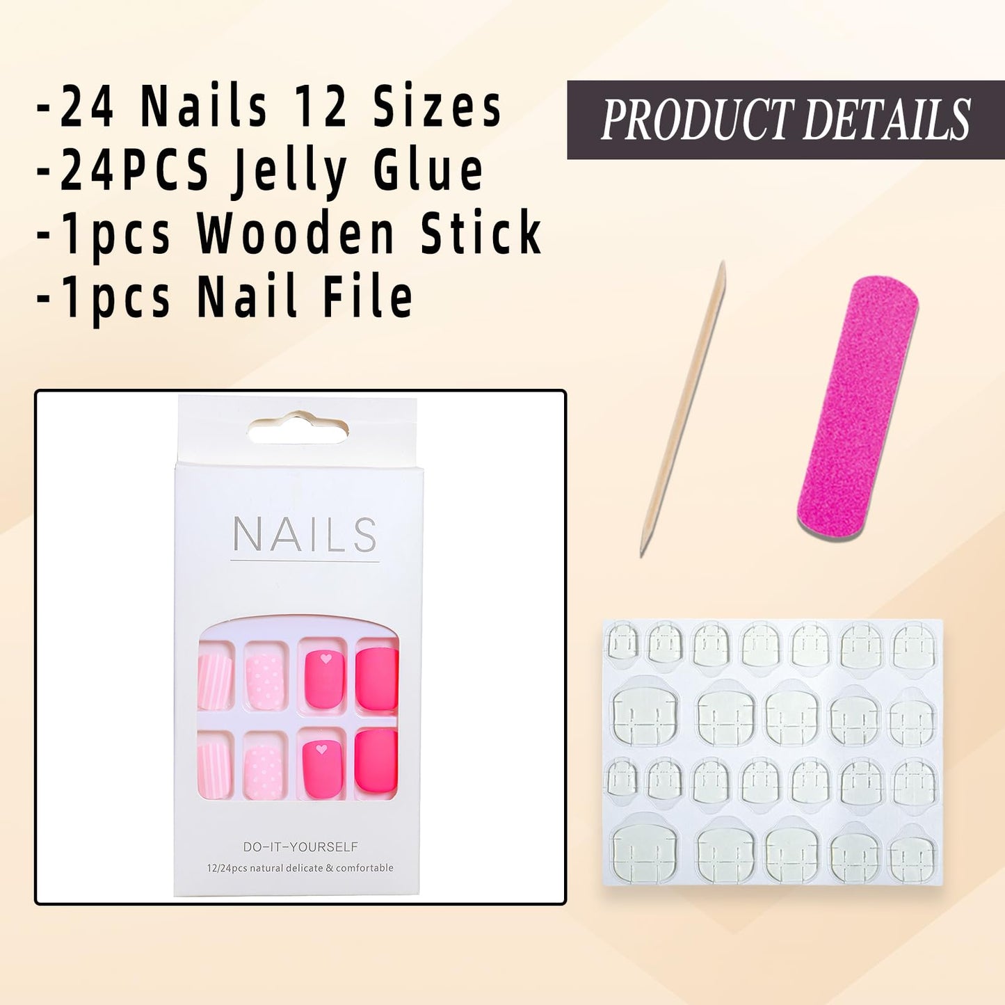 Press on Nails Manicure 24Pcs