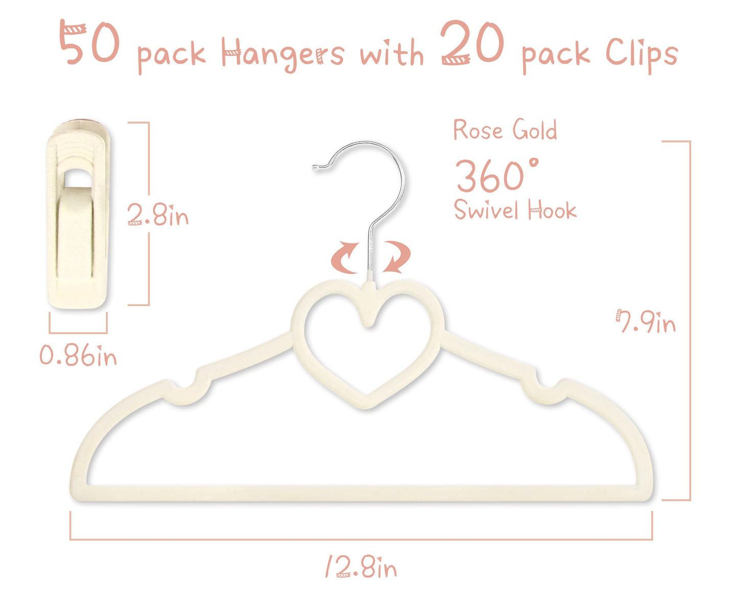 Heart Velvet Baby Hangers