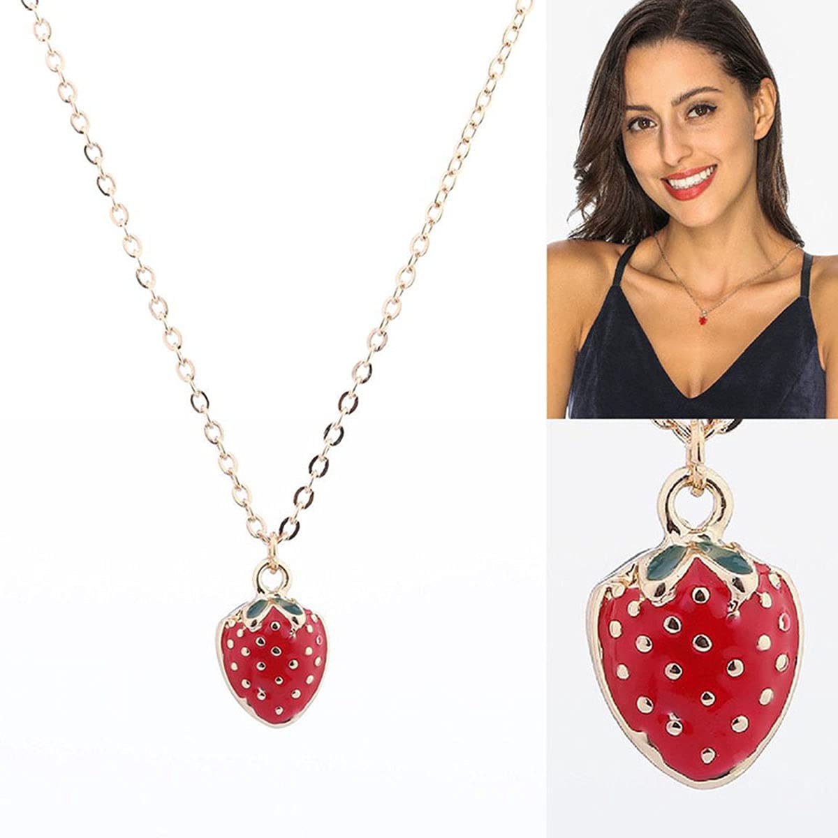 Fruit Jewelry Set - Necklace, Earrings, Ring, Bracelet; Cute Food Fruit Charm Jewelry for Woman