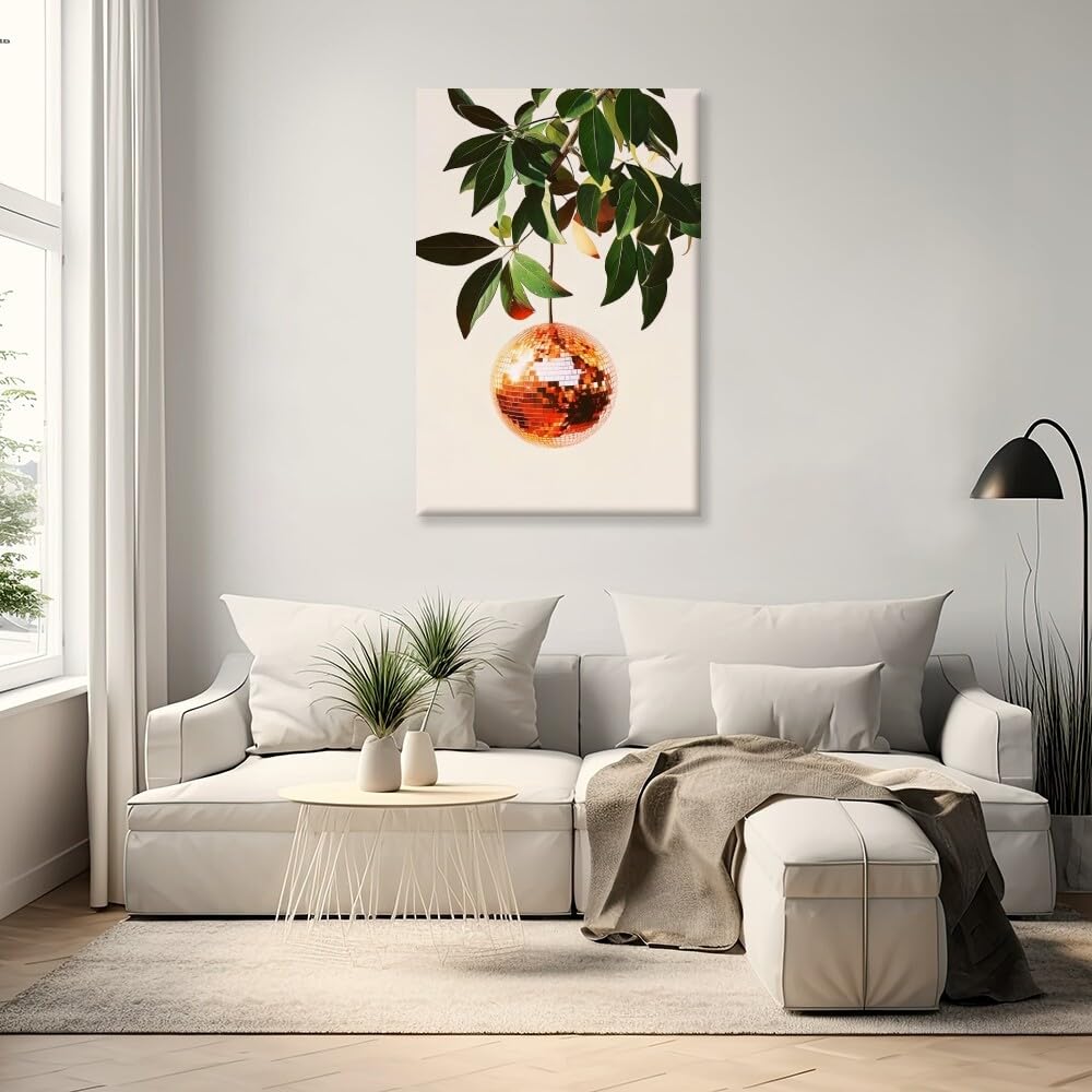 Disco Ball Fruits Canvas Print – Trendy Glam Wall Art