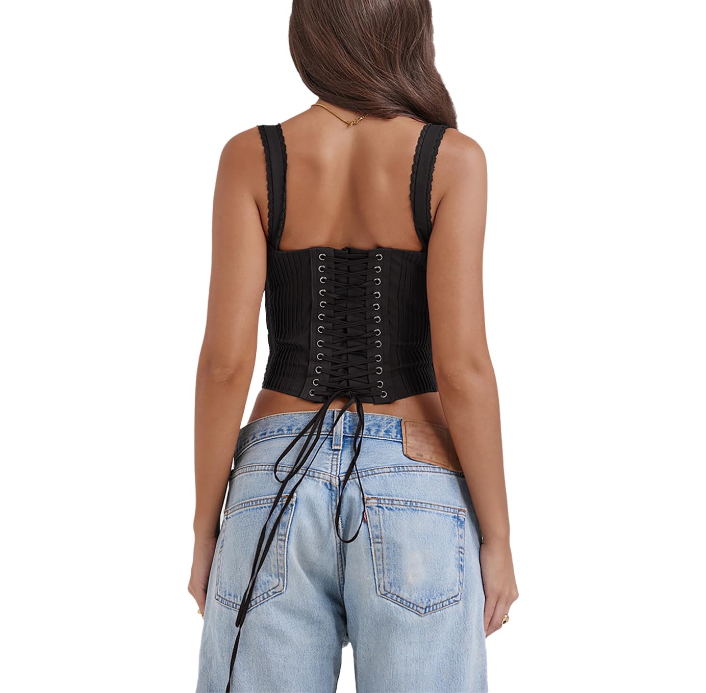 Women's Lace Up Cami Corset Tops