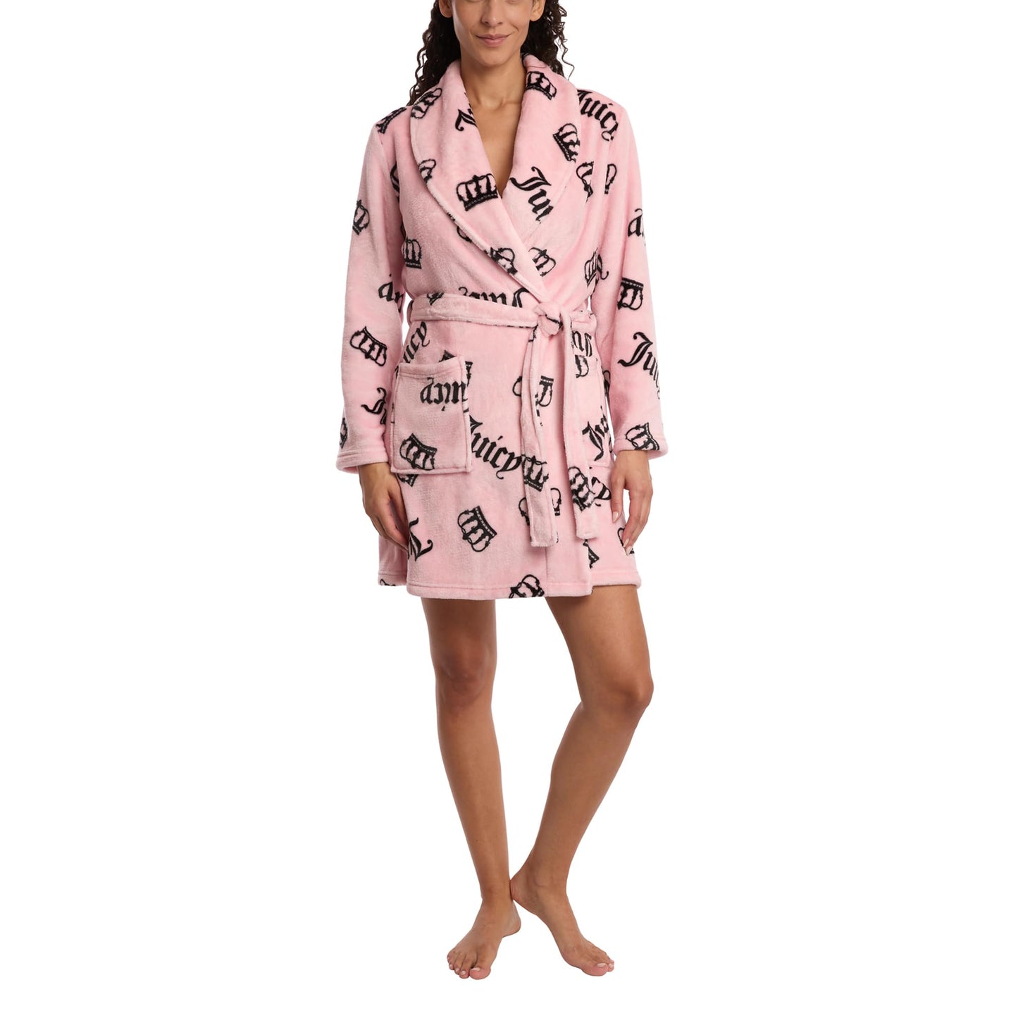 Juicy Couture Women's Super Soft Luxe Plush Shawl Collar Robe