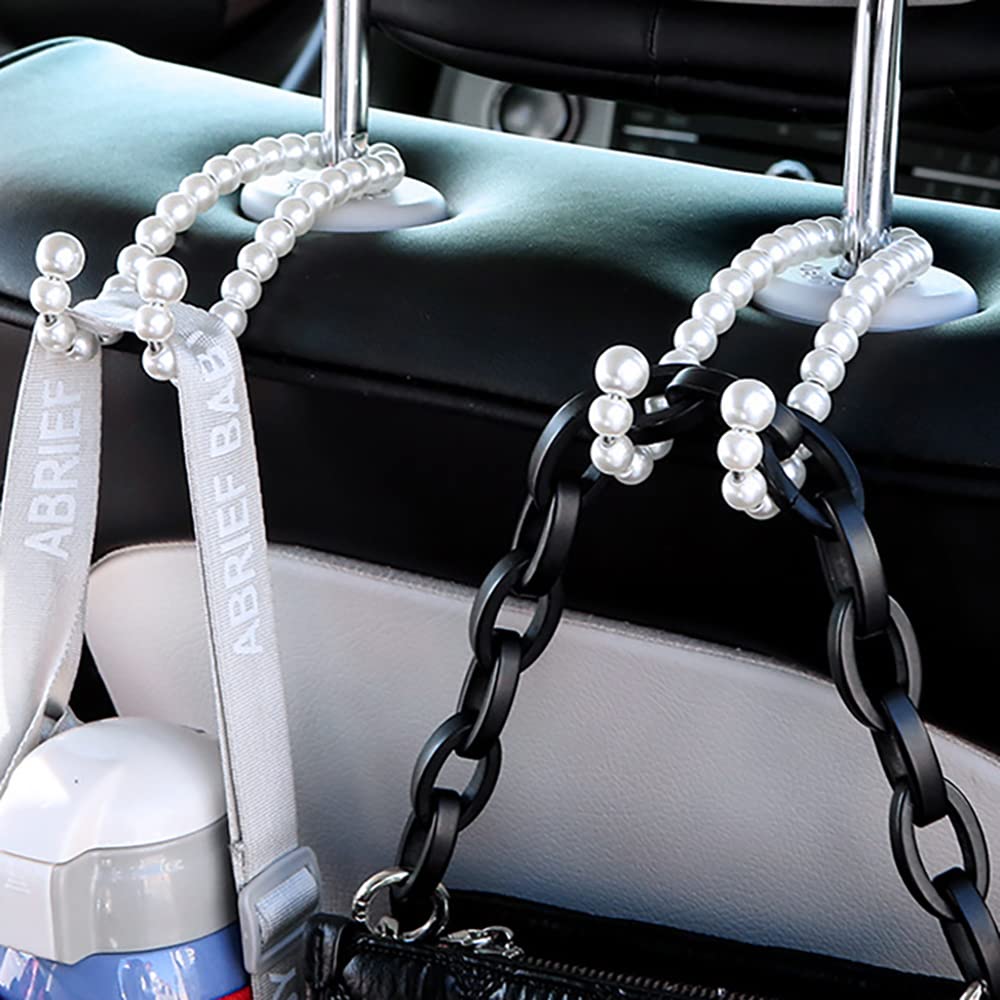 Elegant Pearl Car Seat Headrest Hook Hanger Universal for Purses