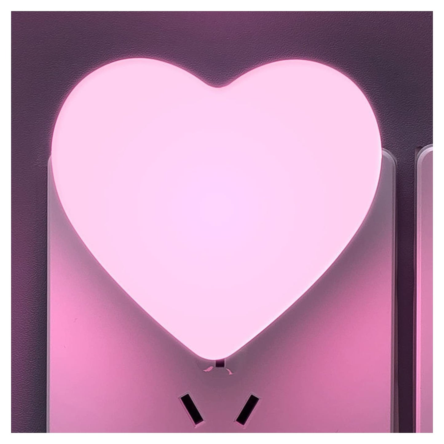 Cute Night Lights Heart Shape Nightlight with Light Sensors, Auto Soft Warm White