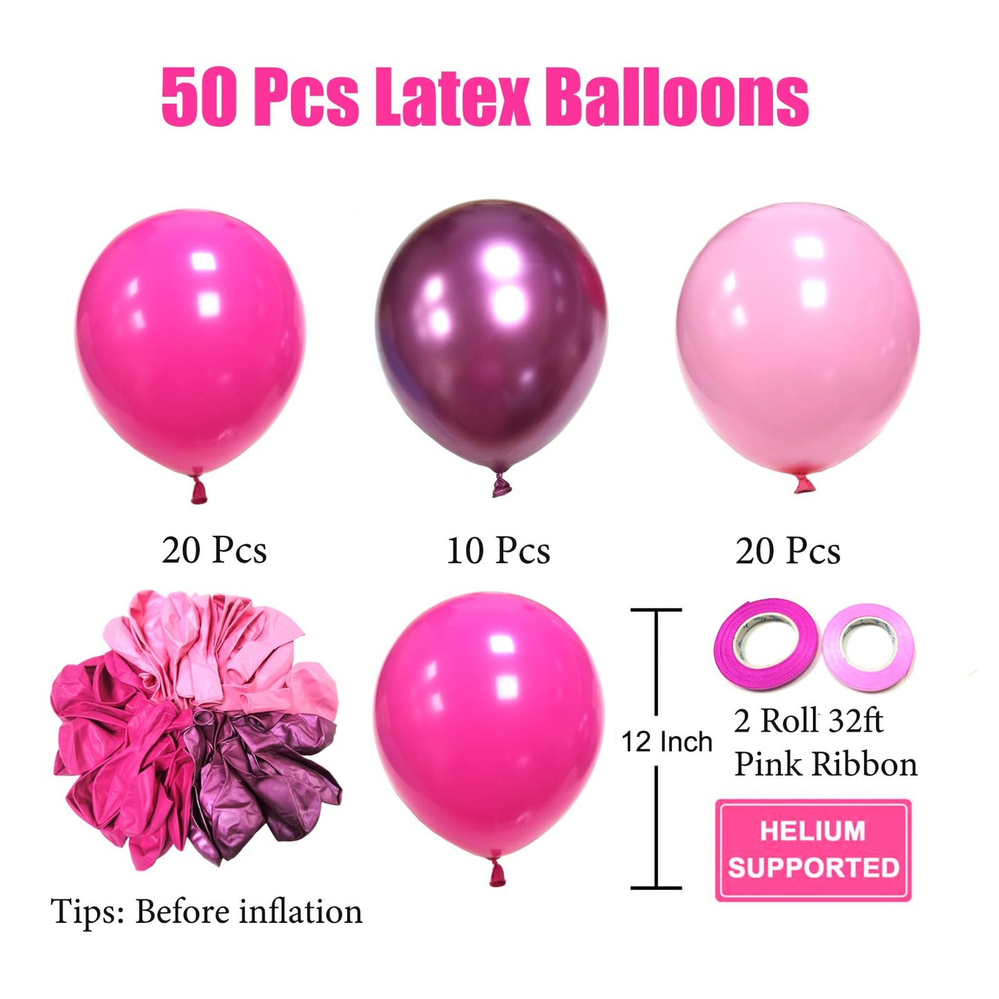 Metallic Balloon, 50Pcs 12Inch Latex Balloons Party Decoration