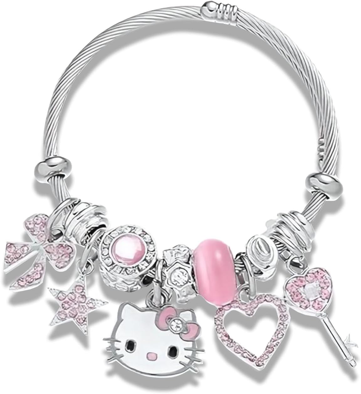 Stainless Steel Anime Cute Charm Bracelet