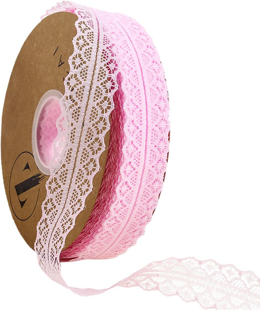 Vintage Lace Trim Ribbon Roll – Ideal for Gift Wrapping, Crafts, Floral Design, Sewing, and Party Decorations (50 yards)