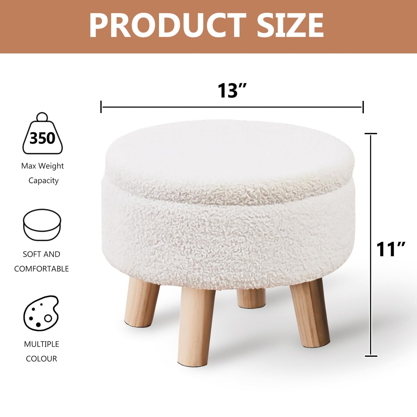 Round Footrest with Soft Padded Seat,