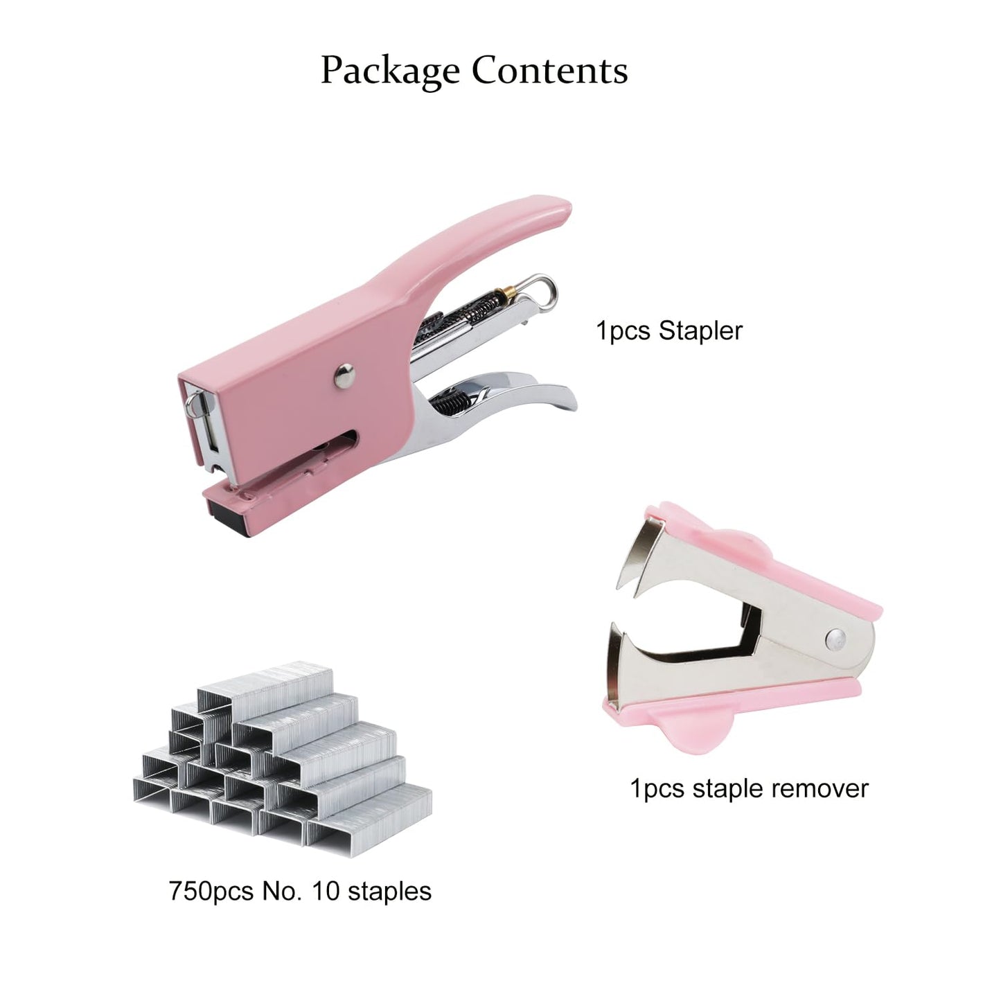 Mini Desktop Stapler - Small Hand-held Stapler Set, 15 Sheet Capacity, includes 750Pcs Staples and A Staple Remover