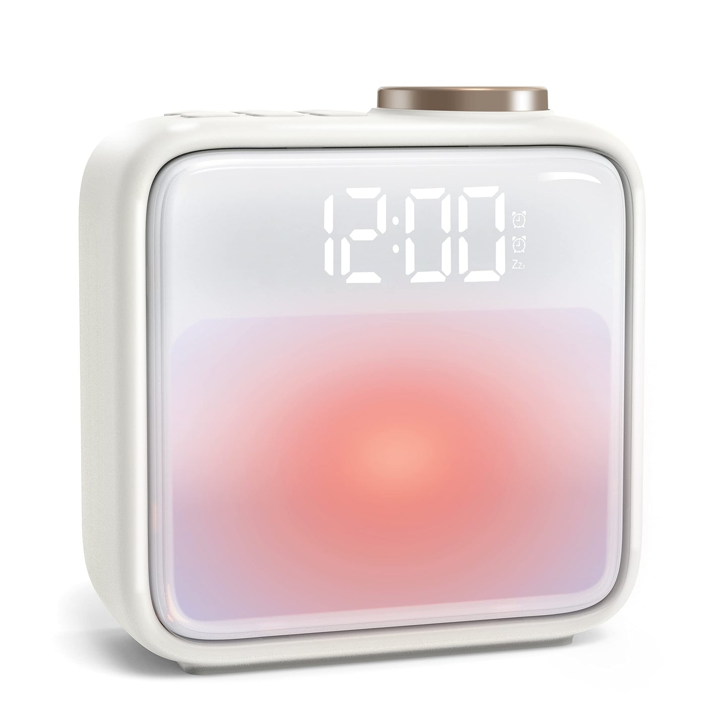 Rechargeable Alarm Clock with Night Light – Features Dual Alarms, Snooze Function, 6 Scene Simulations, and White Noise Sync