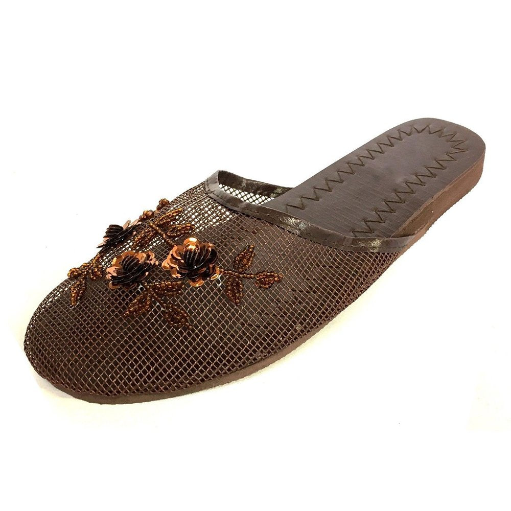 Women's Mesh Slippers With Sequin