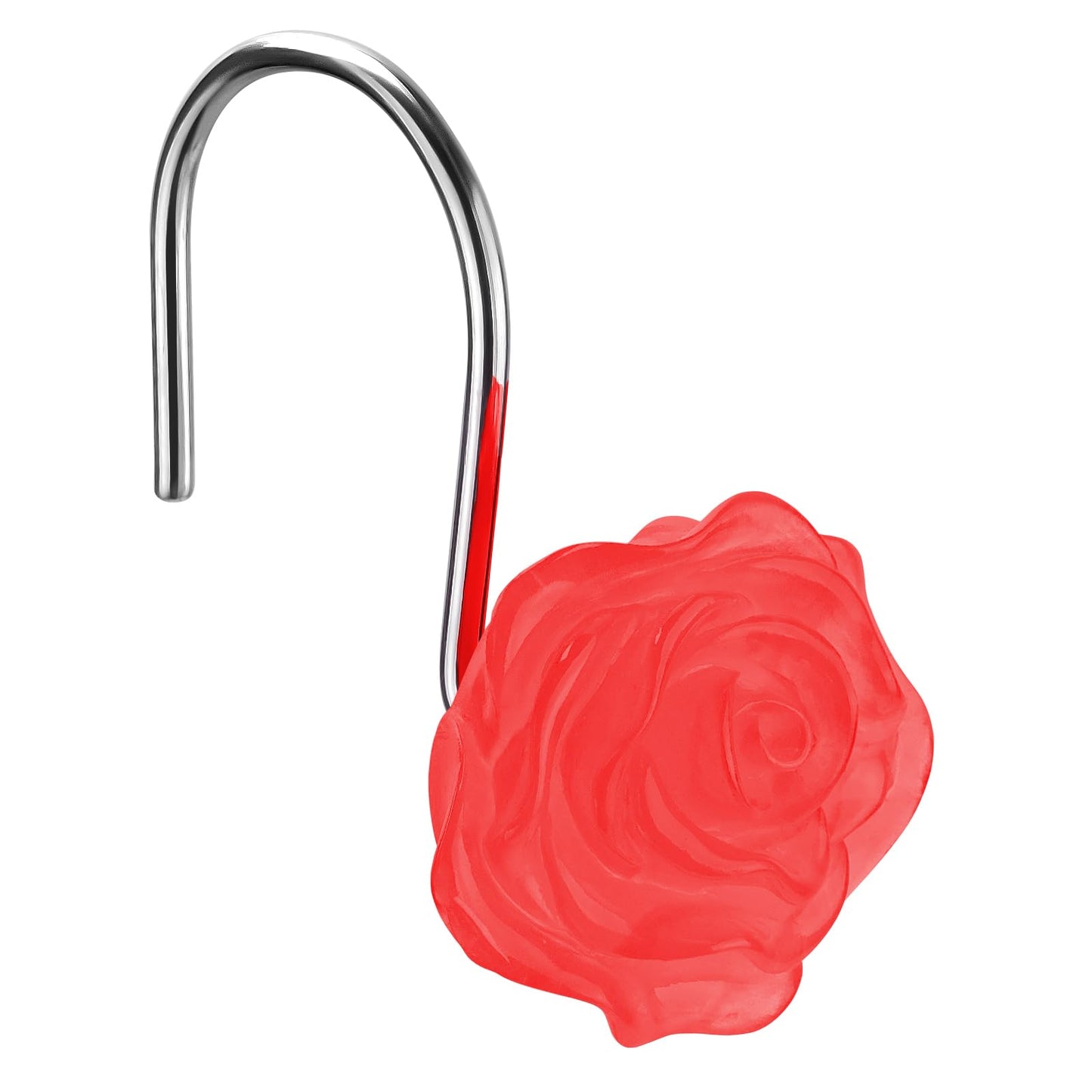 Pretty Floral Themed Cute Flower Shower Curtain Hooks - Glow in The Dark Elegant Bathroom Decor