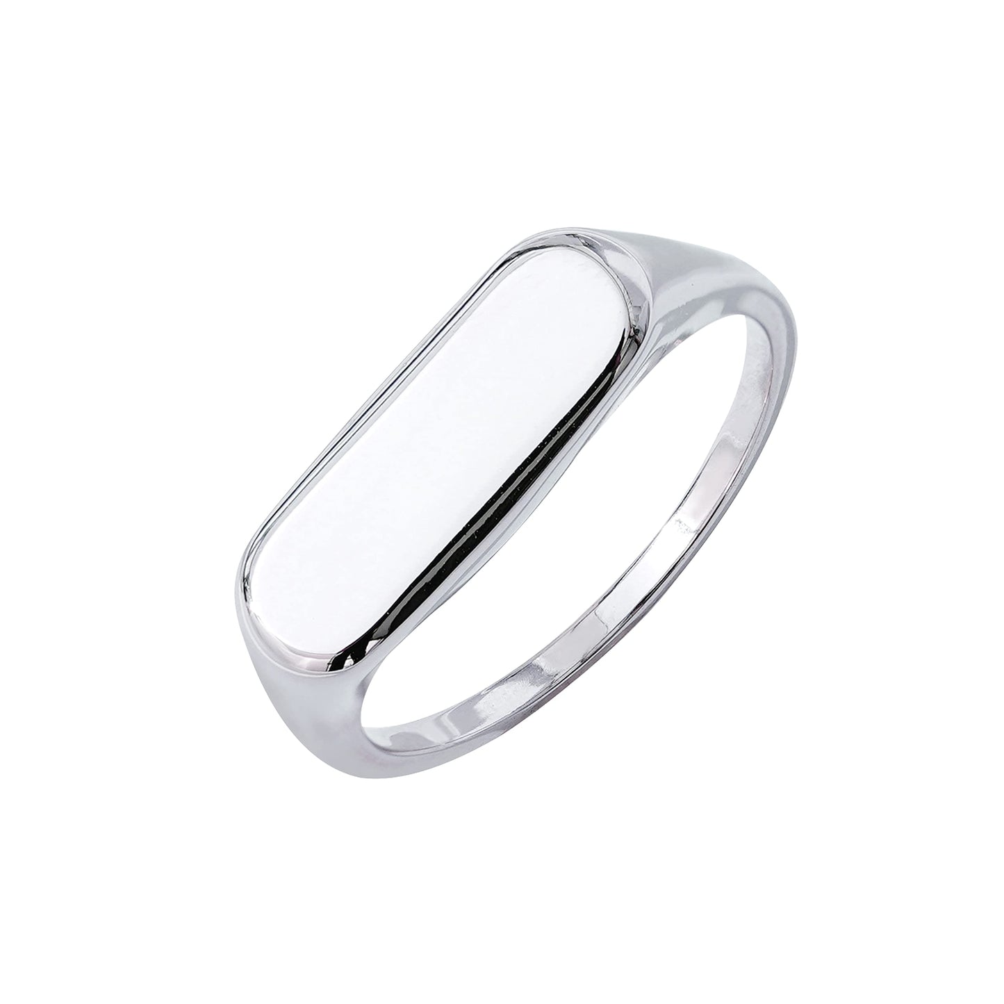 Plated 14K Sterling Silver Round Signet Ring