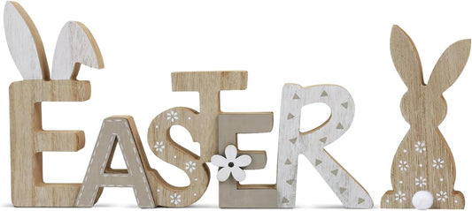 Easter Table Decor - Rustic Wooden Bunny Tiered Tray