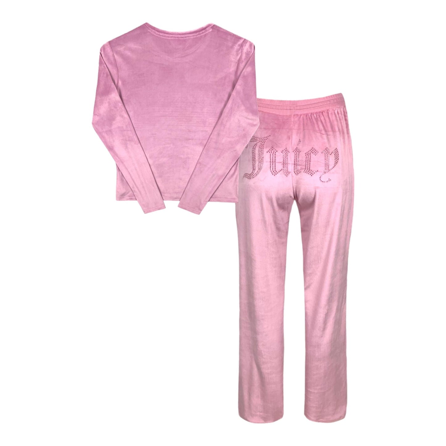 Juicy Couture Women’s Velvet Fleece Pajama Set with Long Sleeve Top and Pants