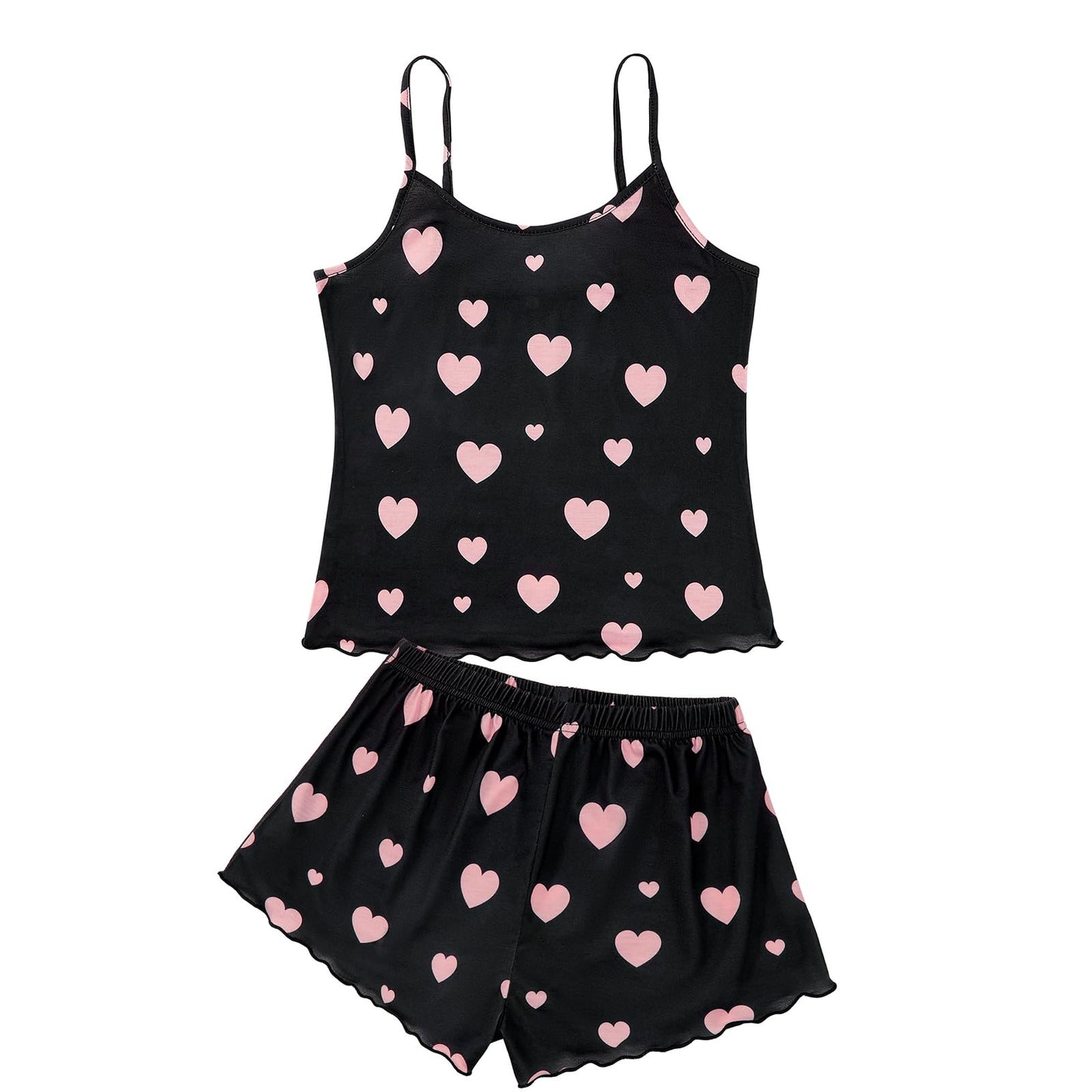 Cute Pajamas for Women - Print Cami Top and Shorts Pj Set Two Piece Pajama Set Sleepwear Sleep Set