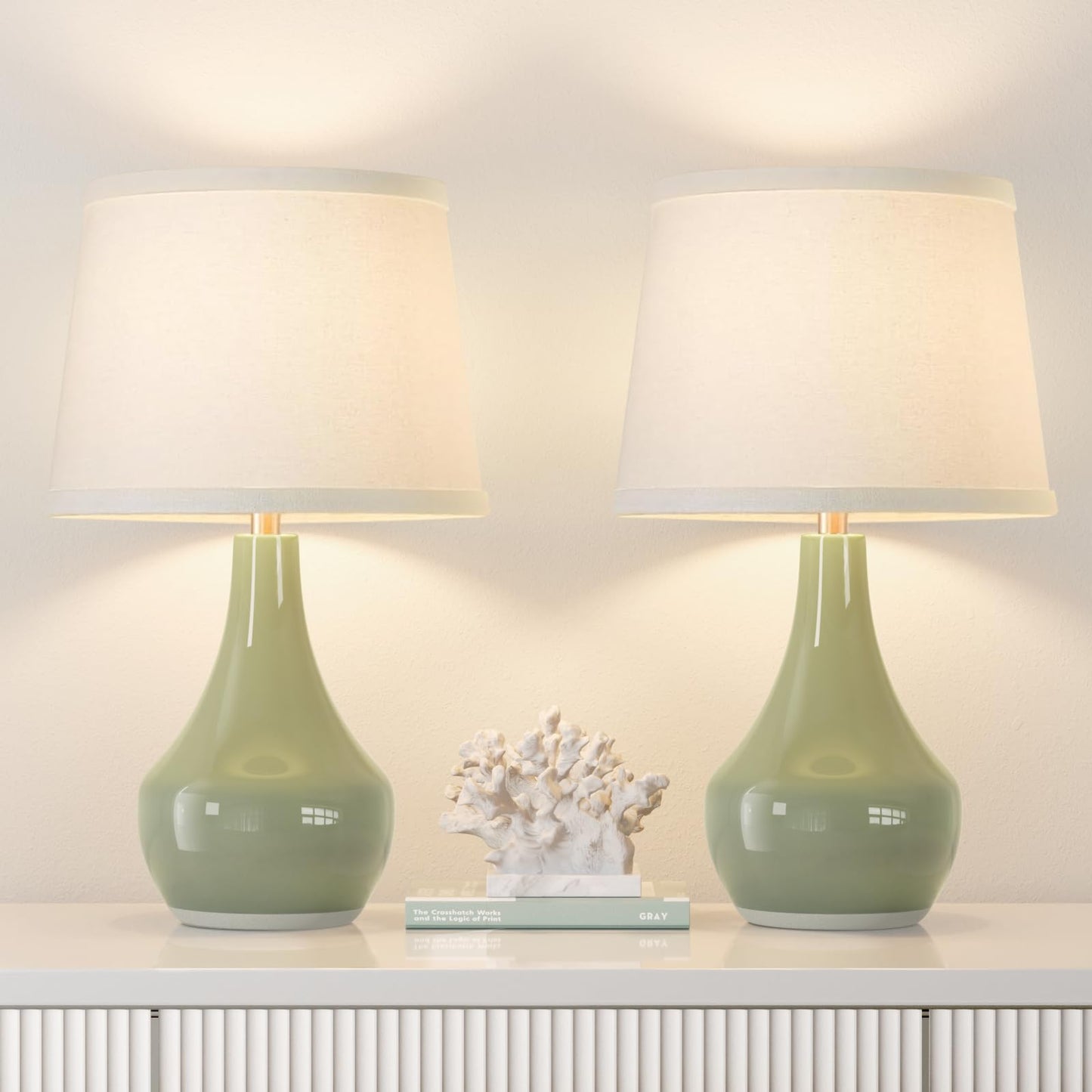 Ceramic Table Lamps - Bedside Lamps Set of 2