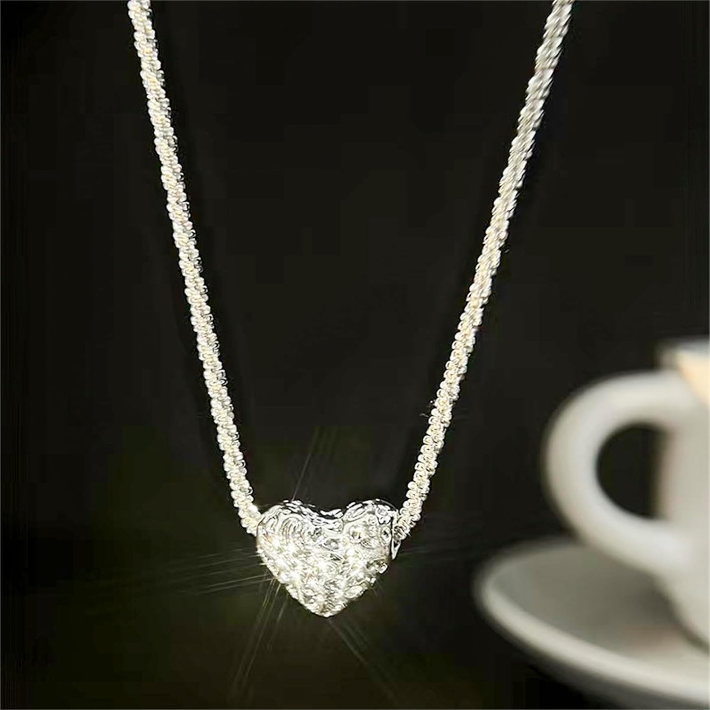 Rhinestone Hearts Necklace