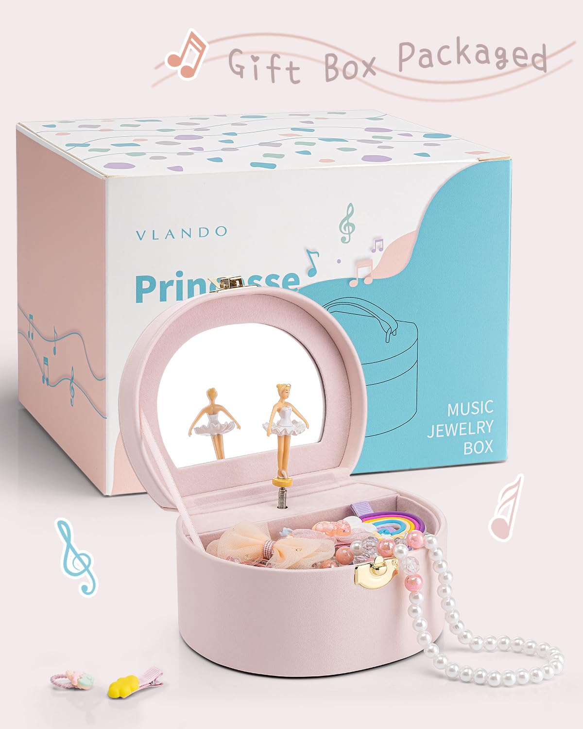 Small Musical Jewelry Box for Girls with Ballerina