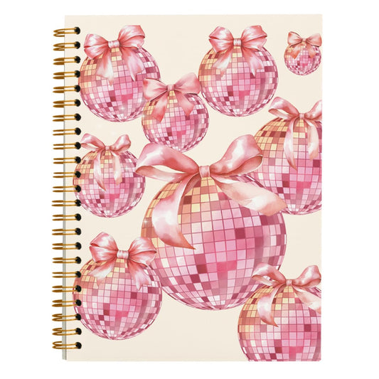 Coquette Pink Bow Notebook Journal, Pink Aesthetic Notebook Hardcover Spiral Notebook 5.5x8.3