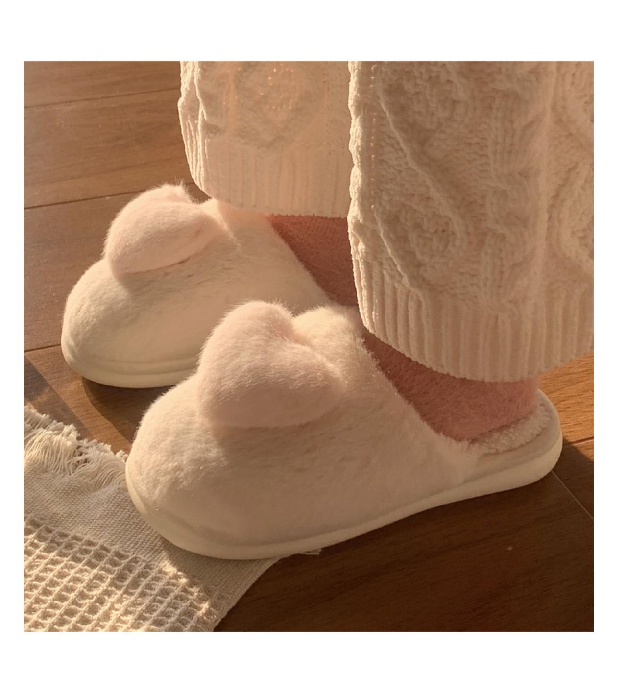 Coquette Aesthetic Slippers Cute Slippers Kawaii House Slippers Heart Fluffy