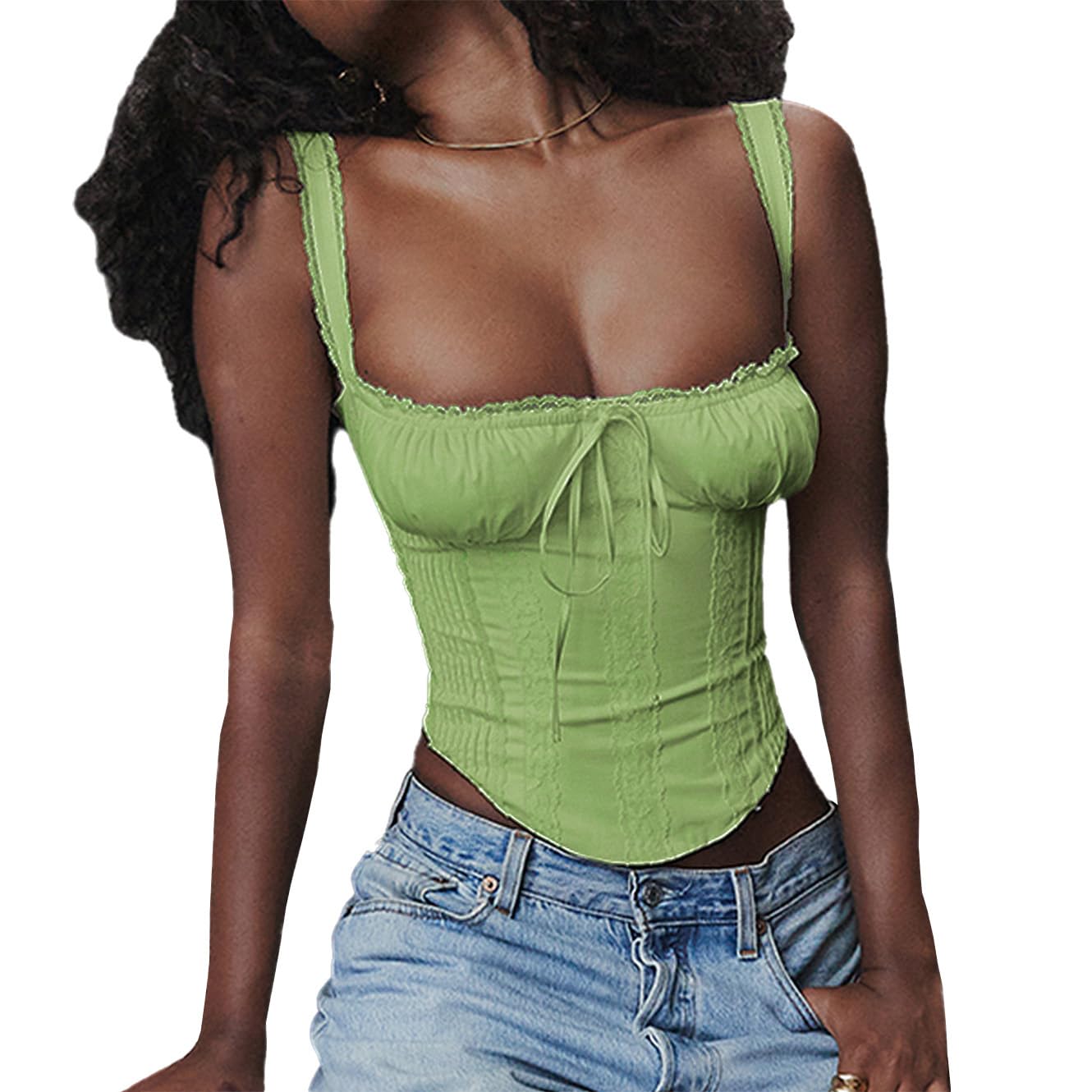 Women's Lace Up Cami Corset Tops