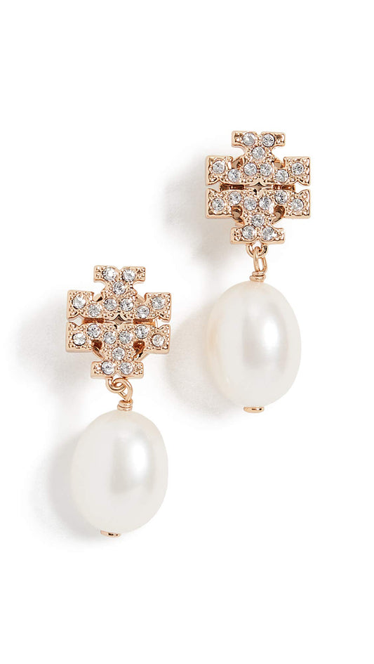 Tory Burch Women's Kira Pave Pearl Drop Earrings