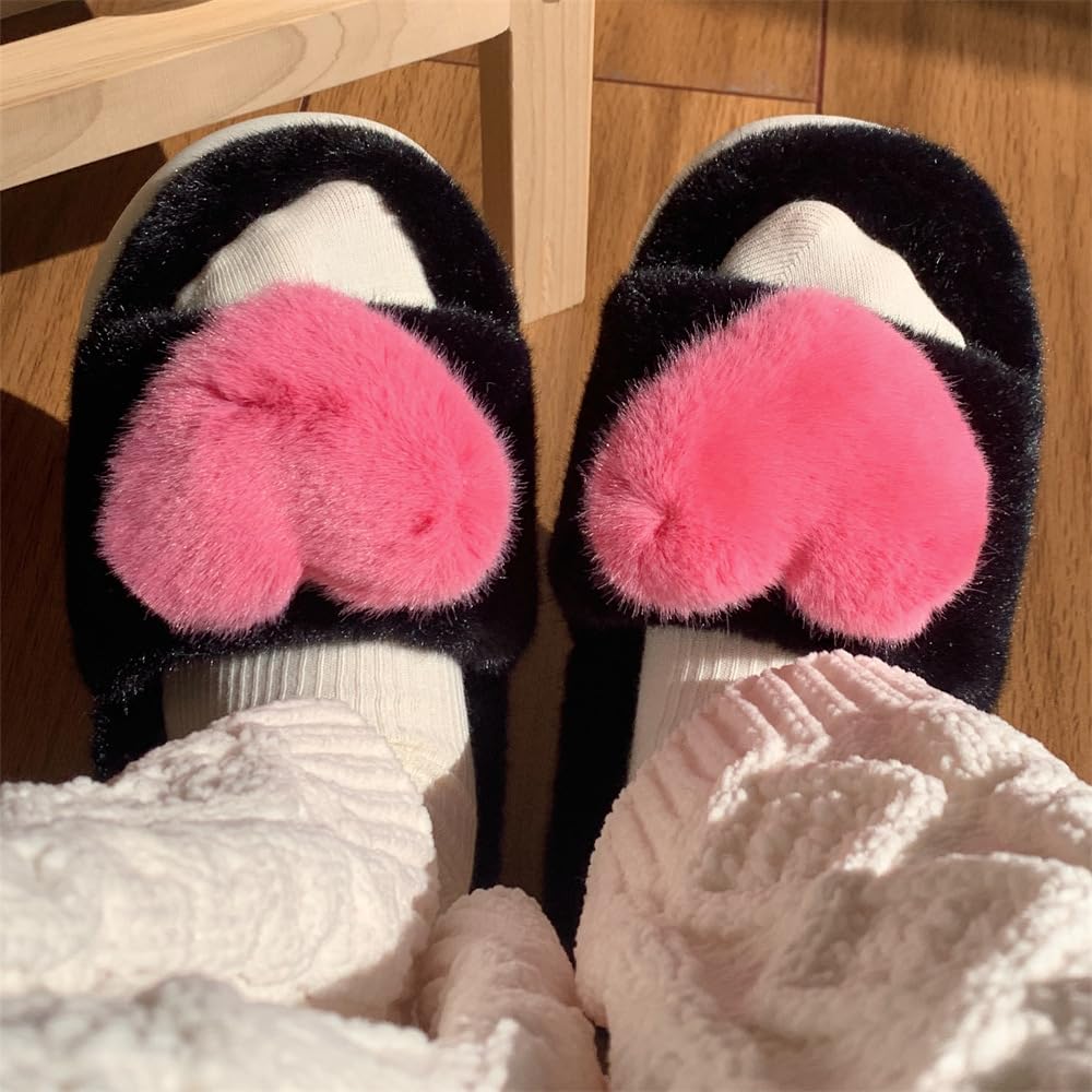 Coquette Aesthetic Slippers Cute Slippers Kawaii House Slippers Heart Fluffy