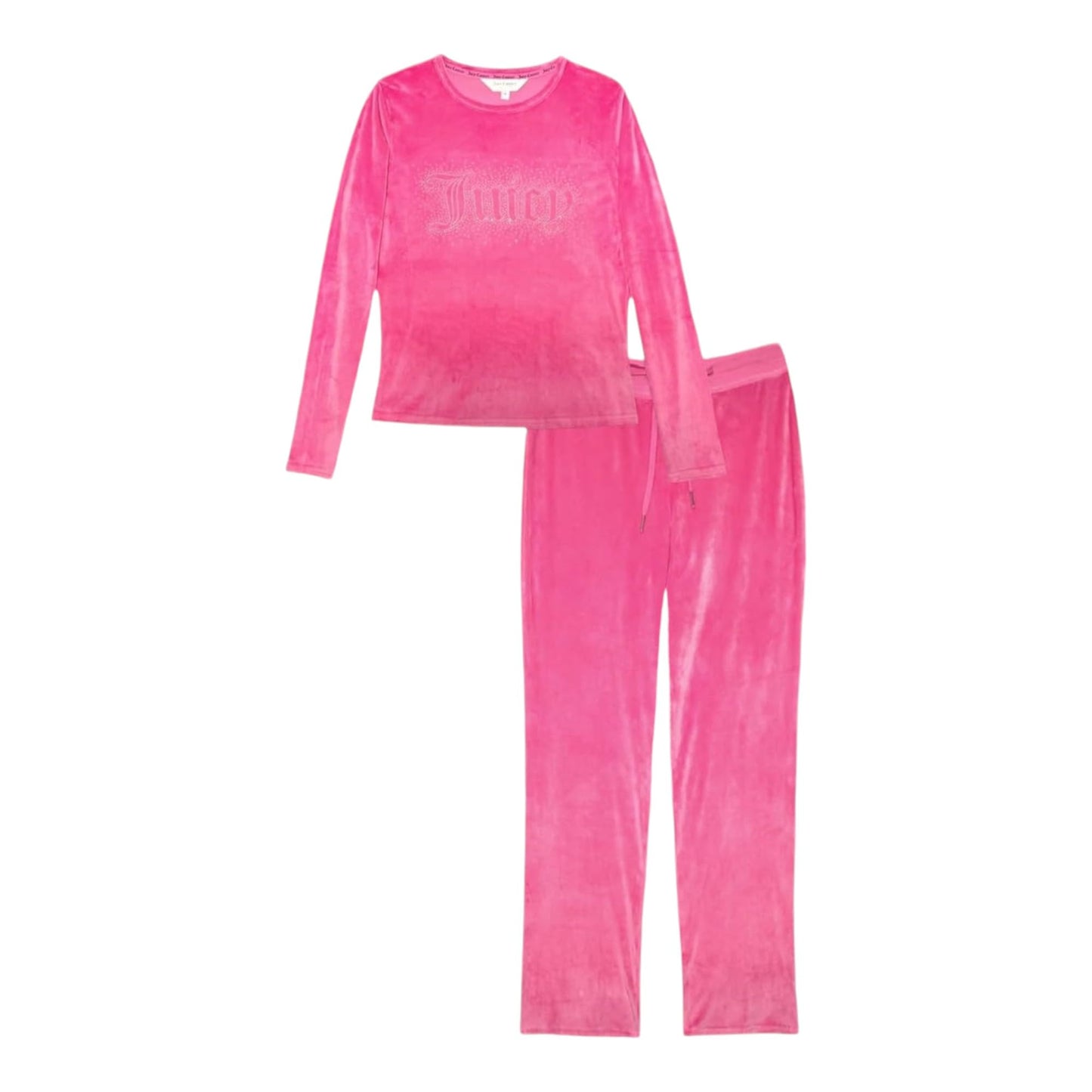 Juicy Couture Women’s Velvet Fleece Pajama Set with Long Sleeve Top and Pants